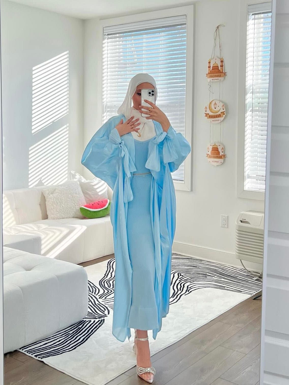 Sky Blue Ariella Open Abaya - image 3