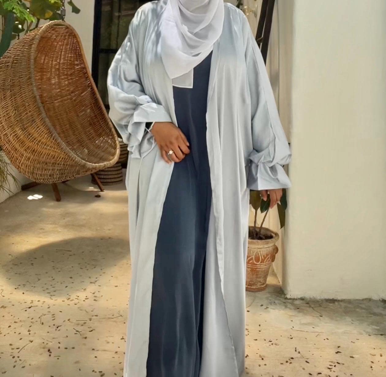 Layla Gray Open Abaya