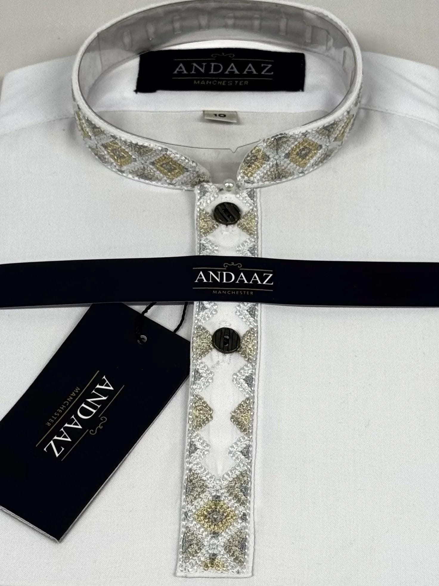 Boys Shalwar Kameez Geo White Placket