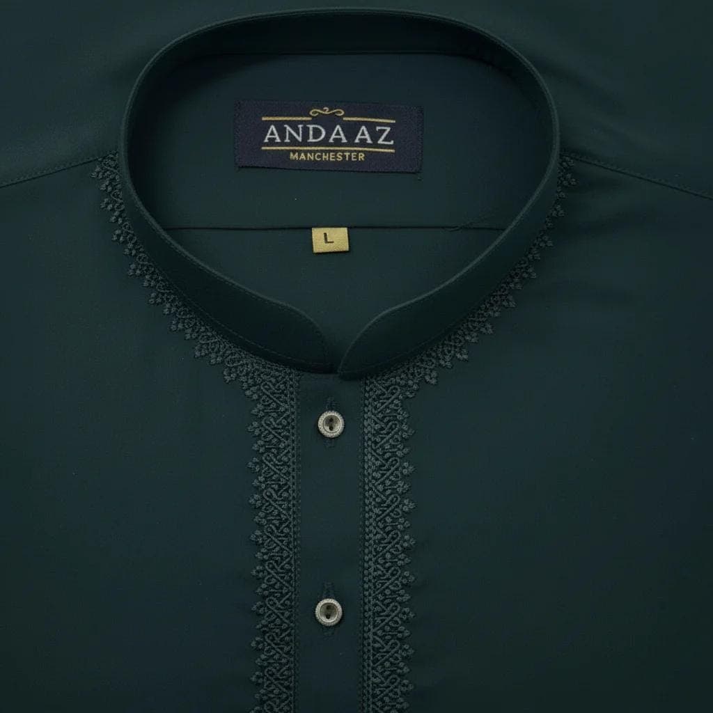 Boys Shalwar Kameez Dark Teal Piyala Embroidery