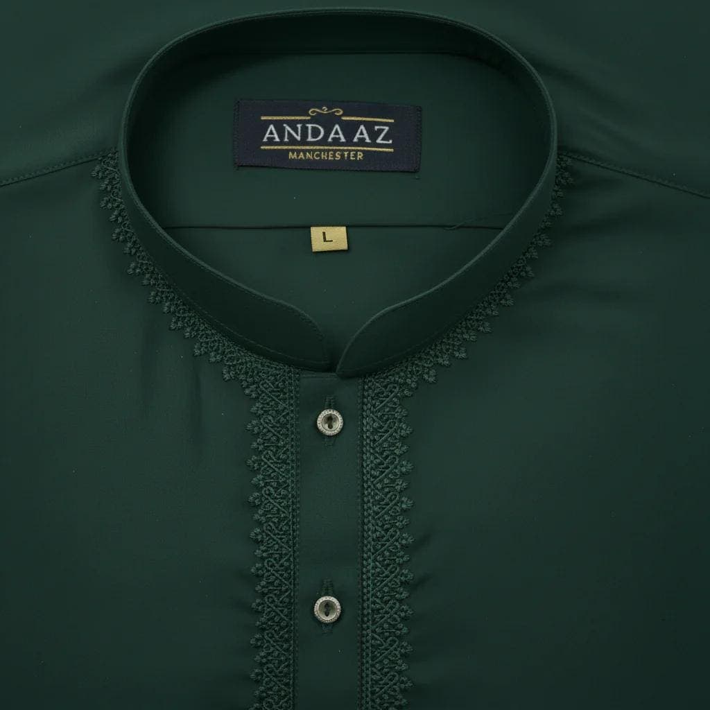 Boys Shalwar Kameez Forest Green Piyala Embroidery