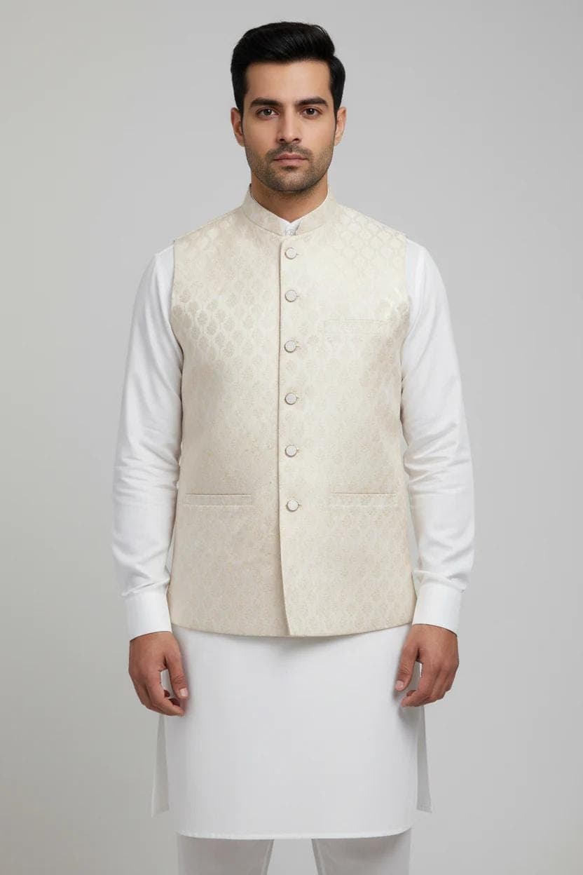 Cream waistcoat full-length