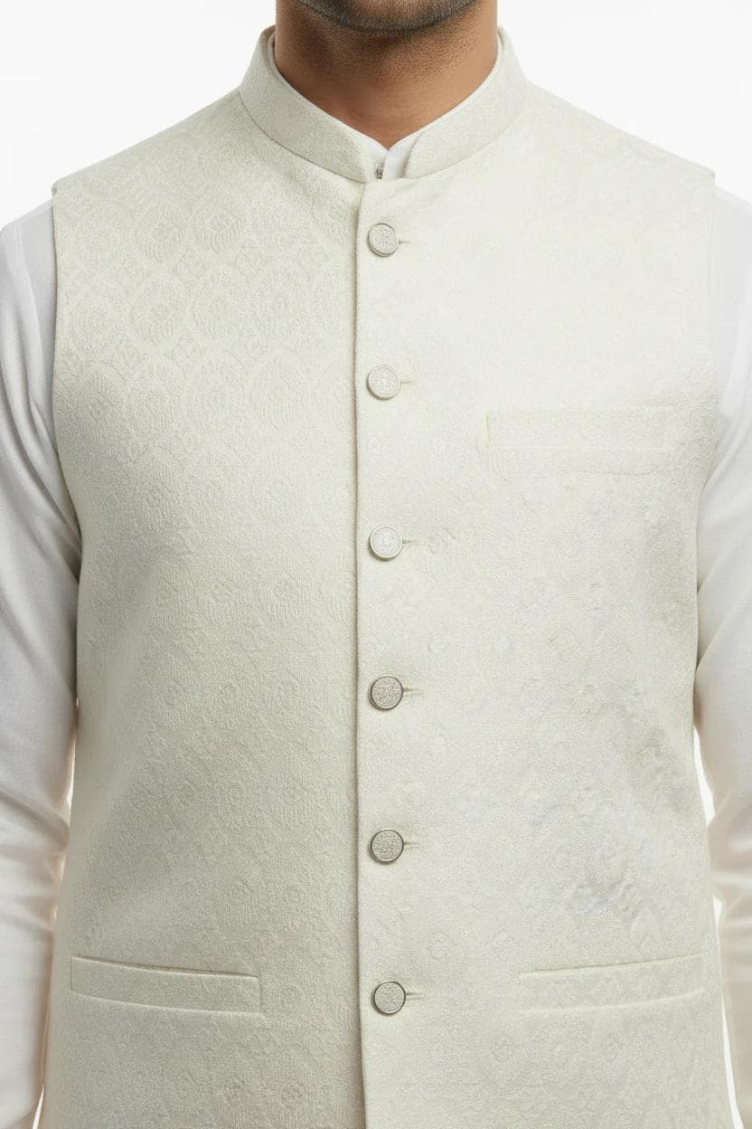 Cream Waistcoat Close-Up
