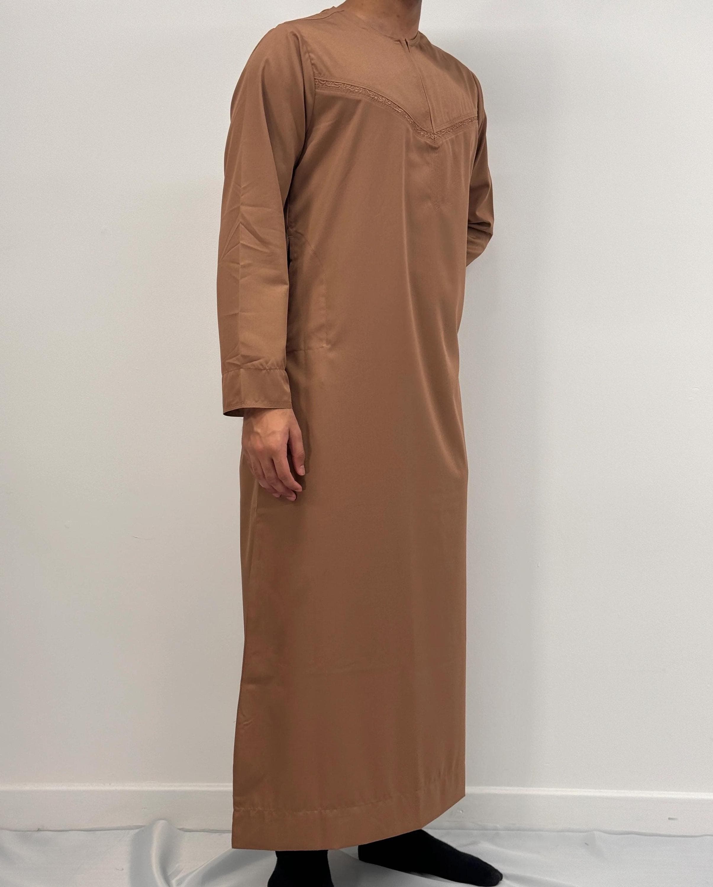 Men's Emirati/Omani Thobe - Light Brown - image 3