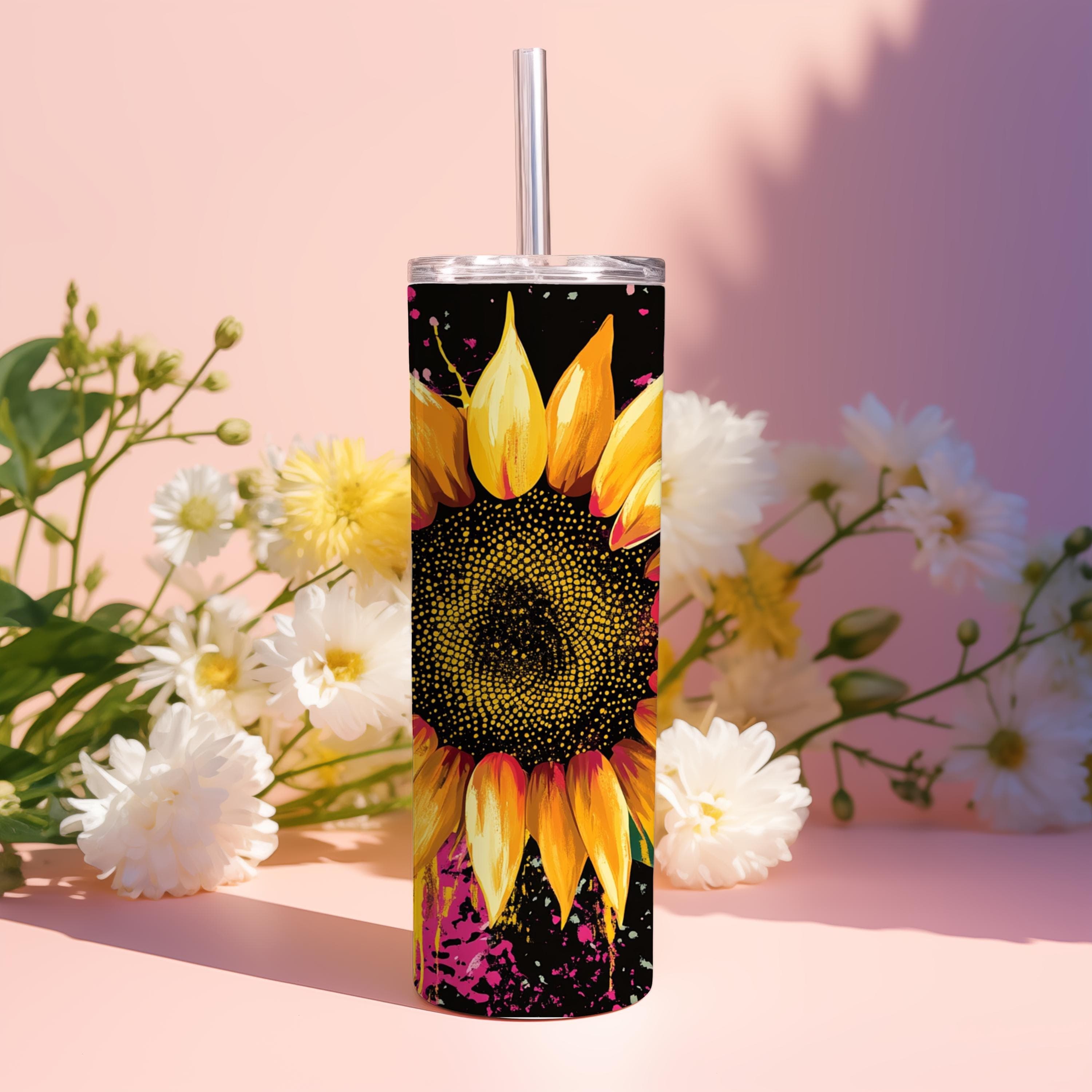 Sunflower Cow Print 20oz Skinny Tumbler Wrap, Sublimation Design, Digital Download PNG, Western Mama Tumbler Wrap PNG - image 4