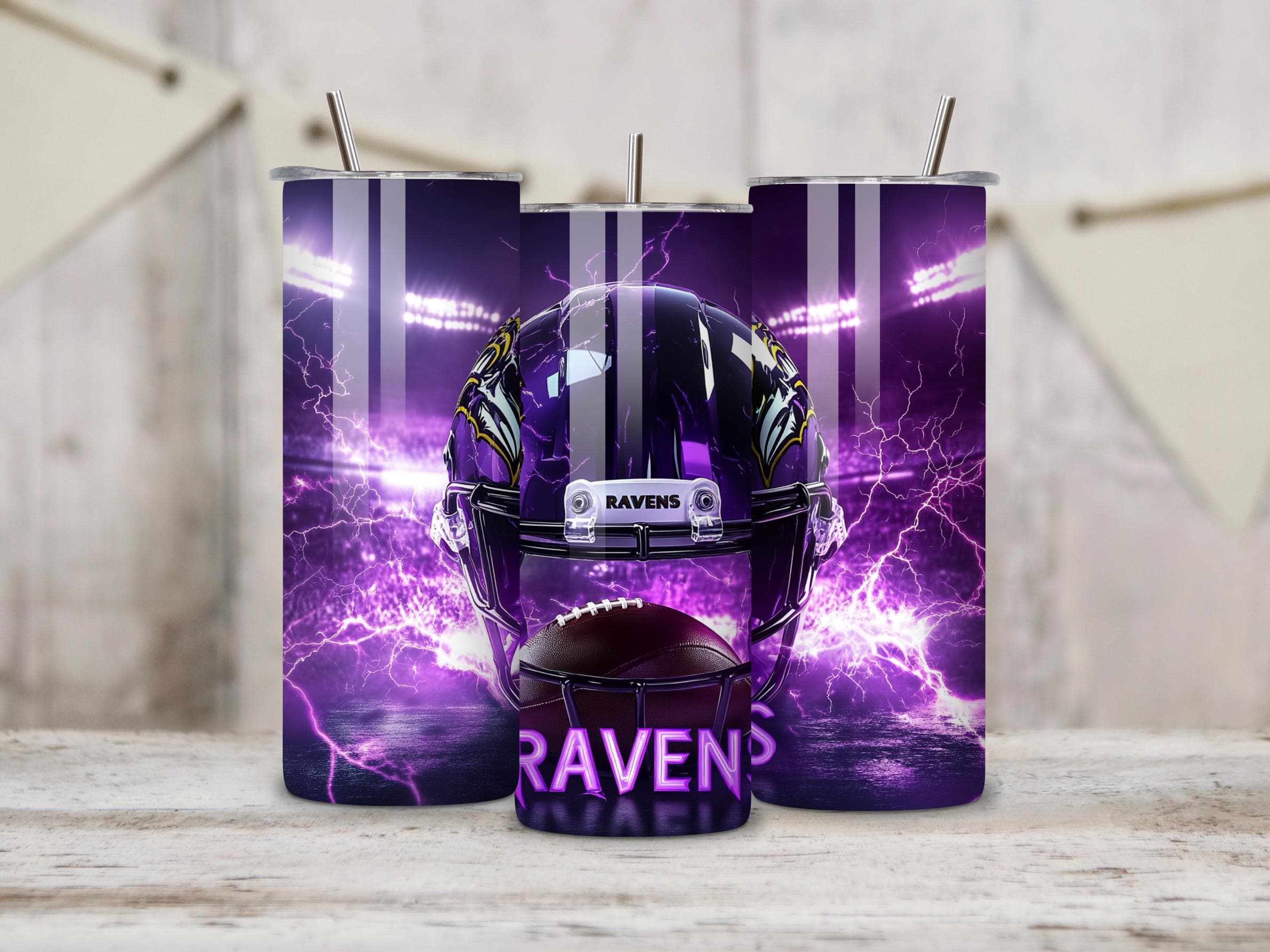 Raven Football png sports tumbler wrap football sports team png purple wrap sublimation design gift for men gift for boys Digital Download - image 3