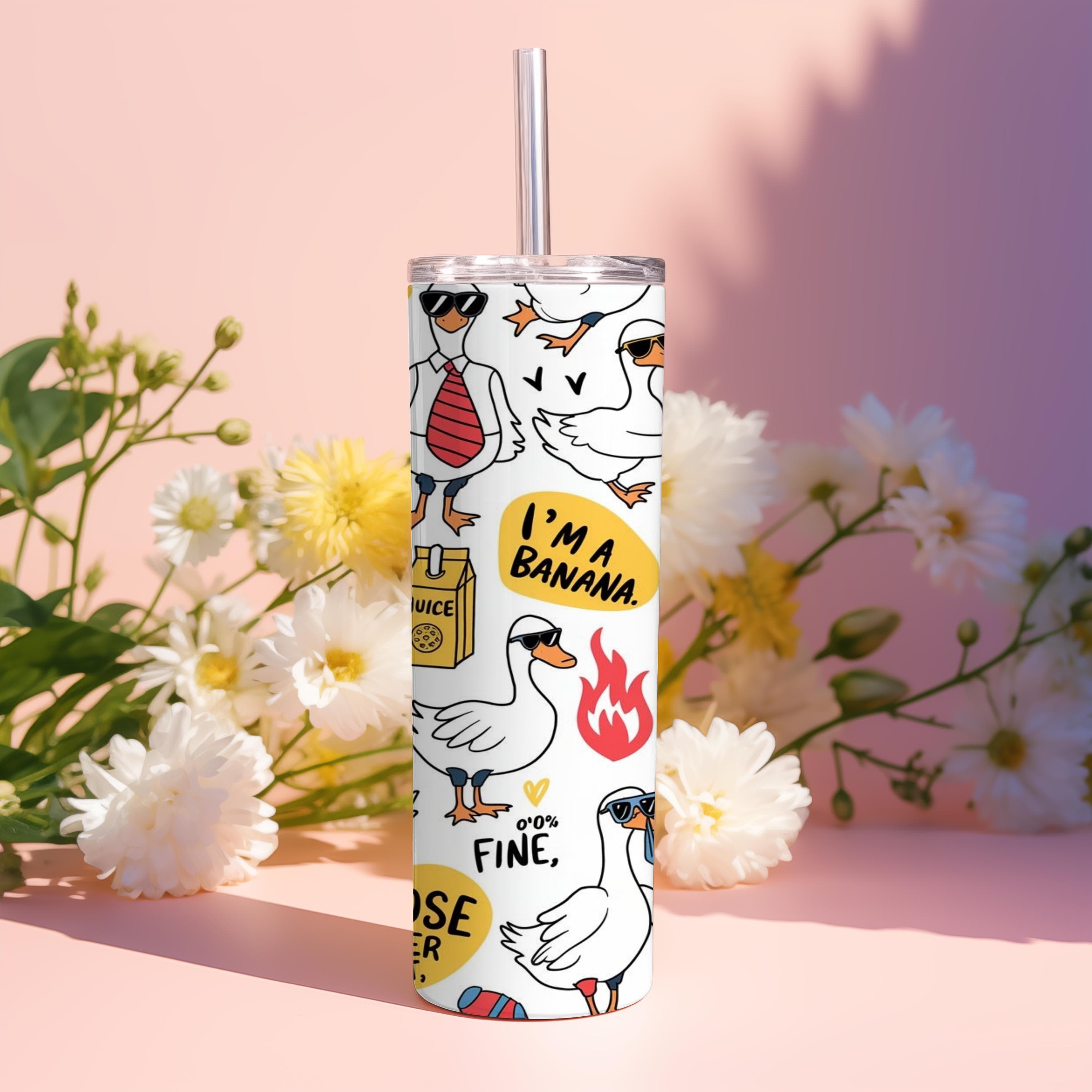 Funny Goose Tumbler Wrap PNG -20 oz Skinny Tumbler Sublimation Design -Silly Goose Seamless Animal Tumbler -Digital Download - image 4