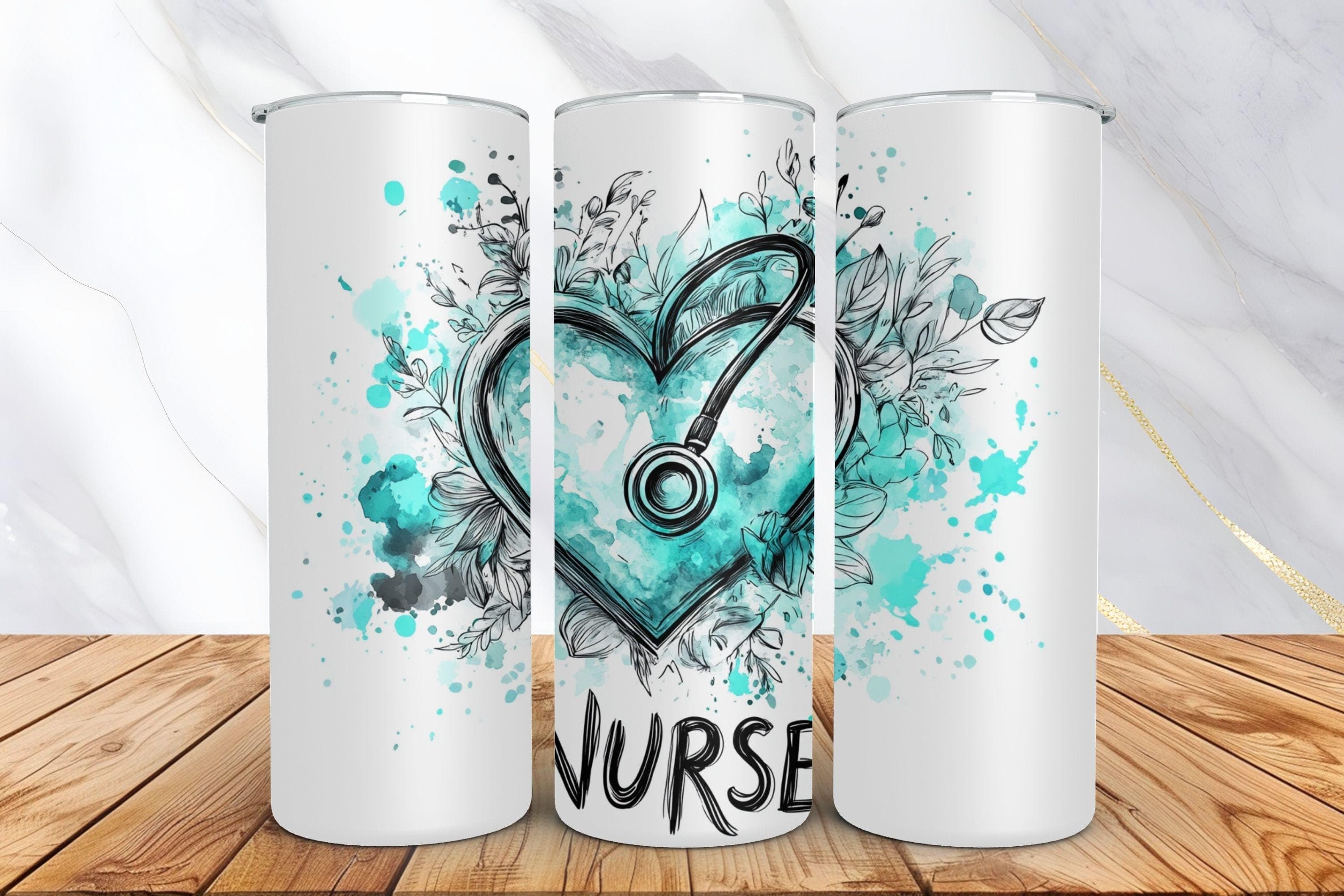 Nurse Tumbler Wrap, 20oz Tumbler Wrap, Nurse Life Tumbler Wrap PNG, Skinny Tumbler Nurse PNG, Sublimation Designs, Digital Download