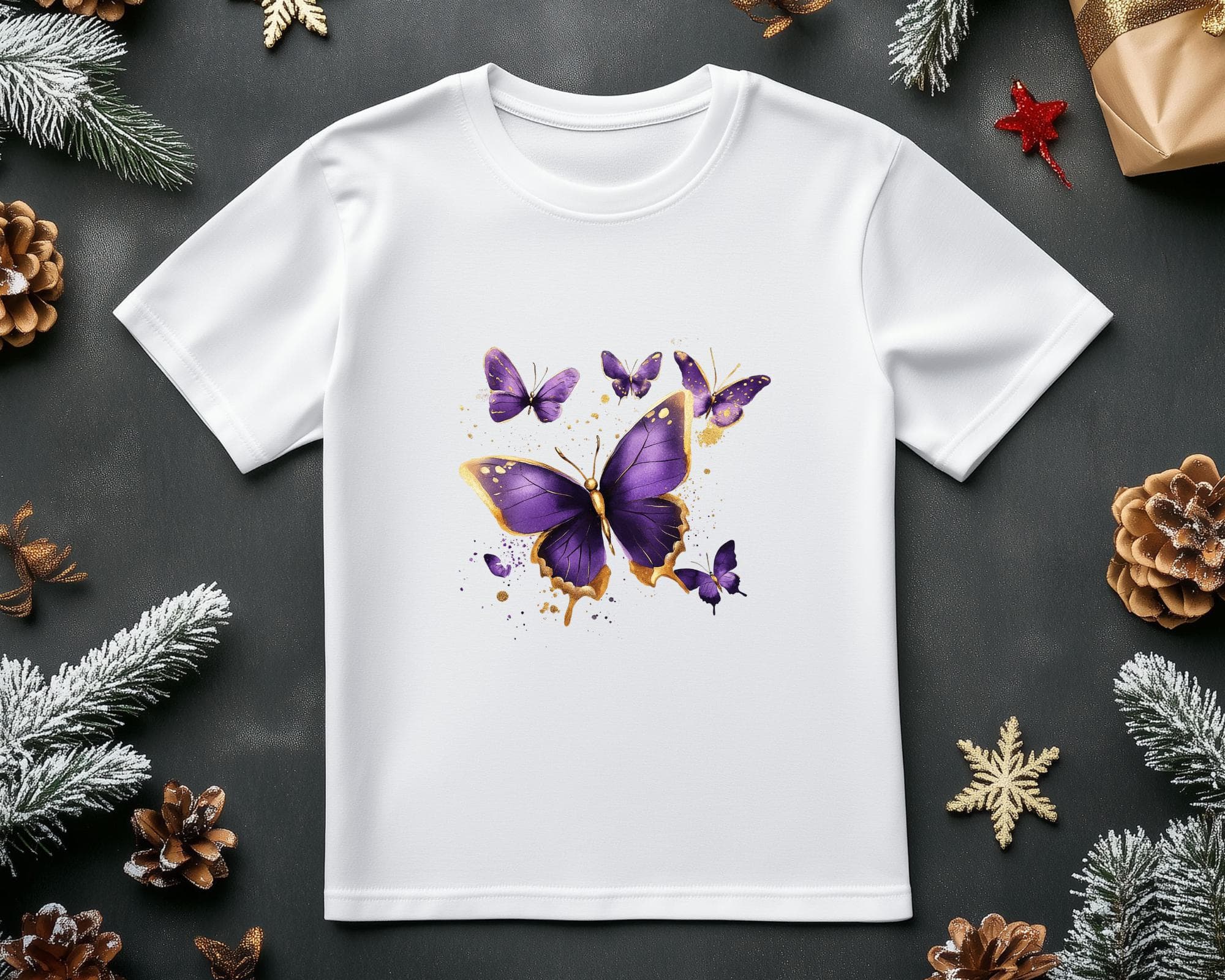 Butterfly Clipart, Purple Butterfly PNG, Flower Clipart,  Floral Butterfly Wings Clipart Watercolor Butterfly Clipart Bundle - image 4