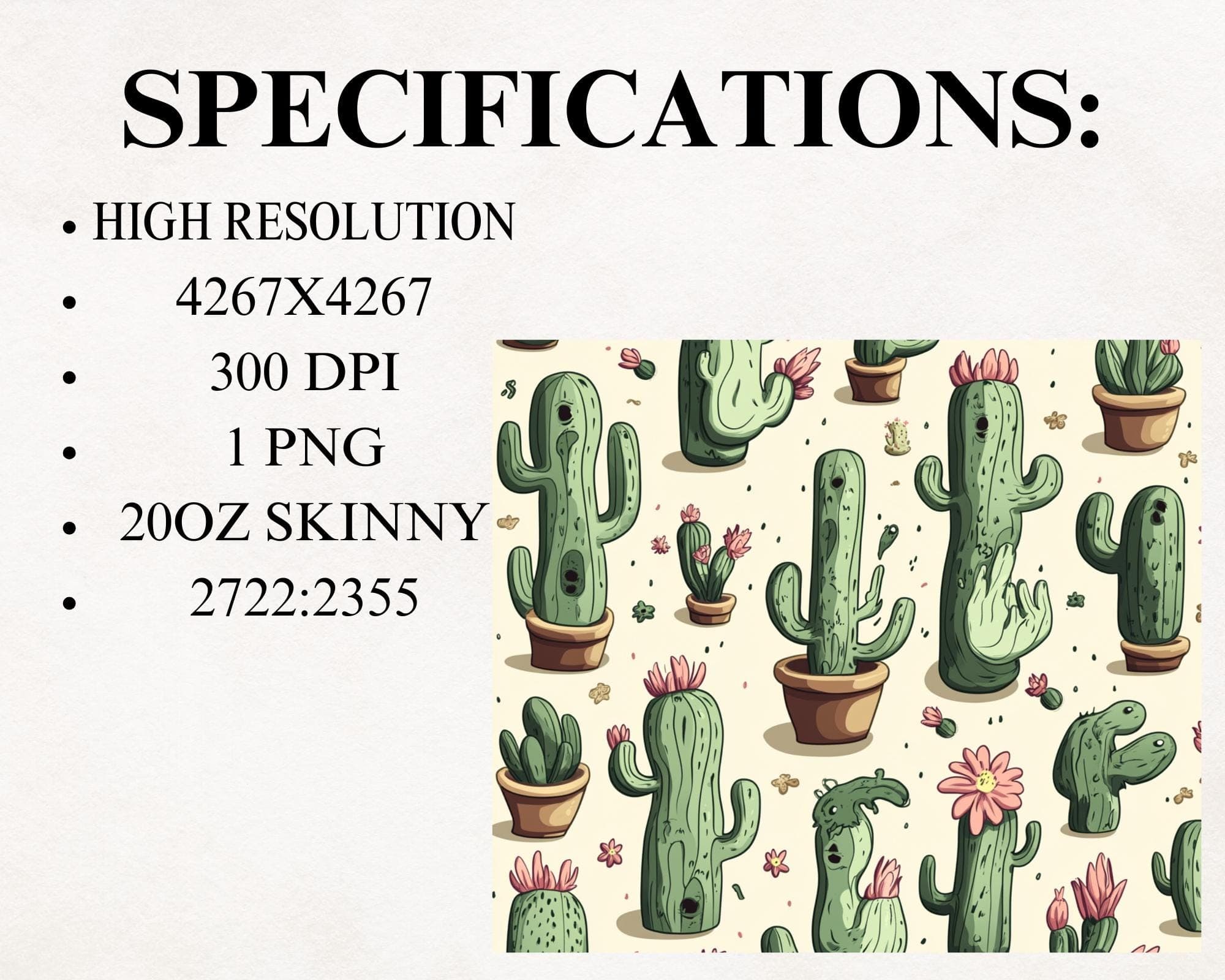 Funny Cactus Tumbler Wrap -Adult Humor Sublimation Design -20oz Skinny Tumbler PNG -Plant Lover Gifts -Digital Download - image 5