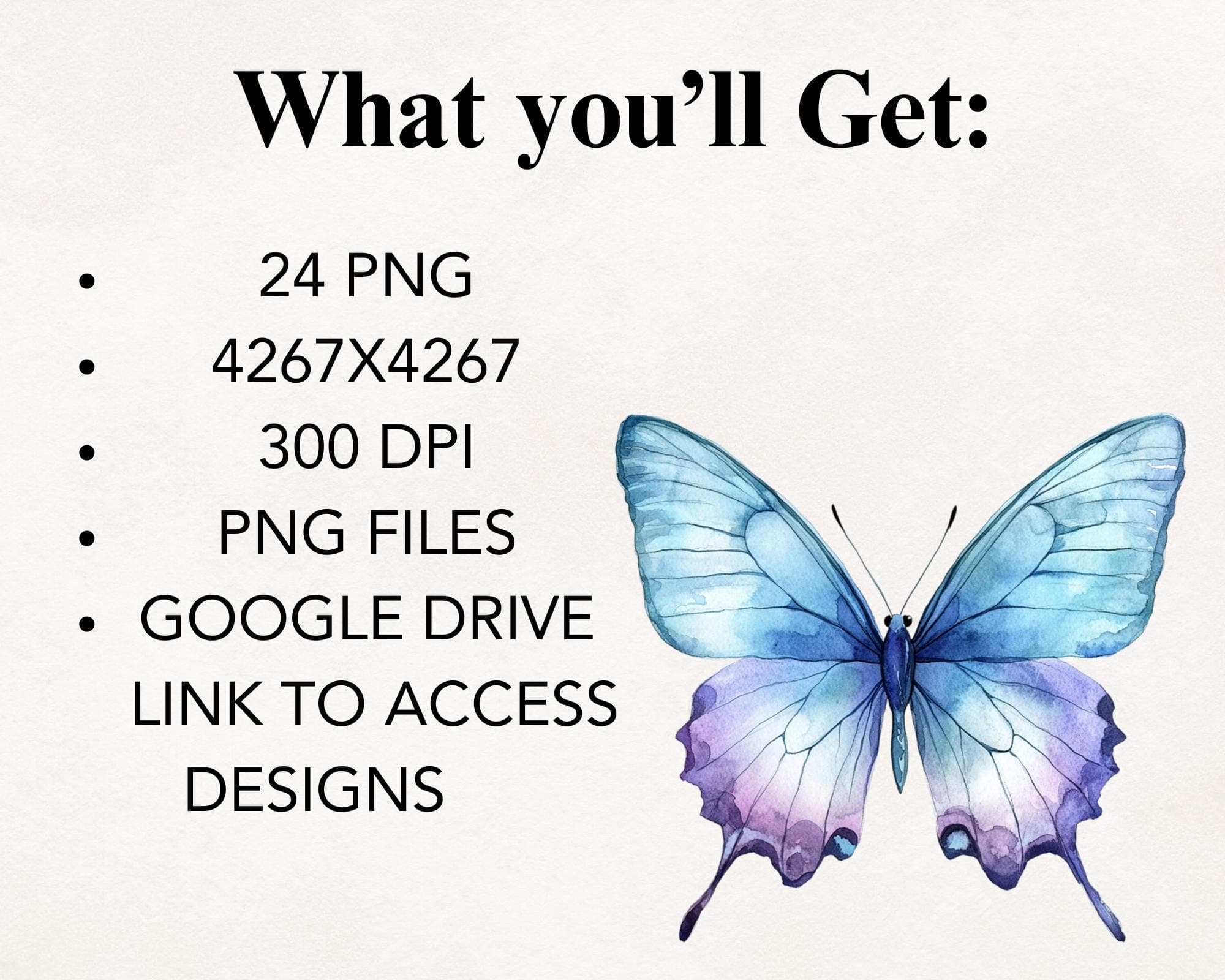 Watercolor Butterflies Clipart Bundle PNG -24 Pastel Butterflies -Fantasy Art Design -Digital Download - image 5