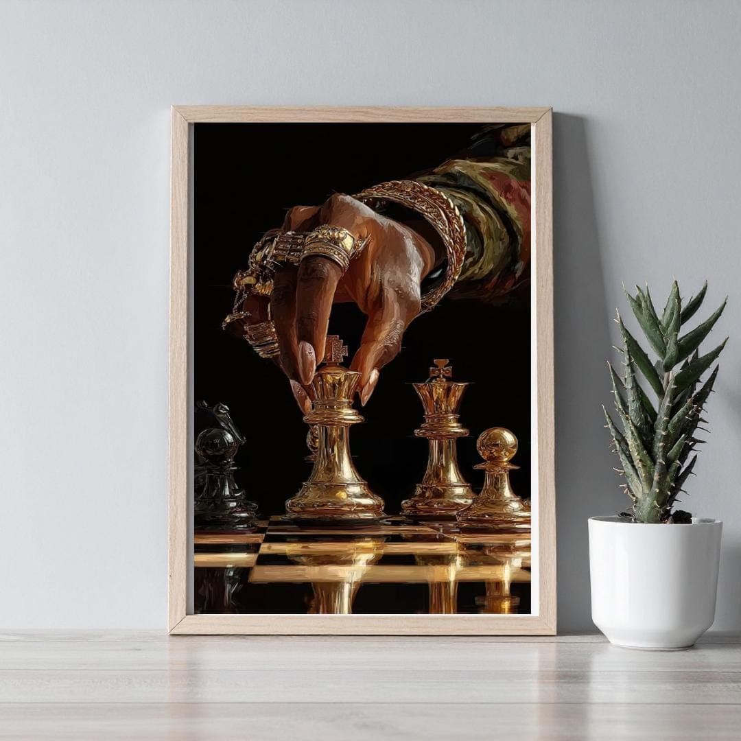 chess wall art, afrocentric wall art, african wall art, feminine wall art, black girl wall art, minimalist poster, black woman art, moody wall art, african american art, printable wall art, downloadable prints, modern home decor, apartment decor