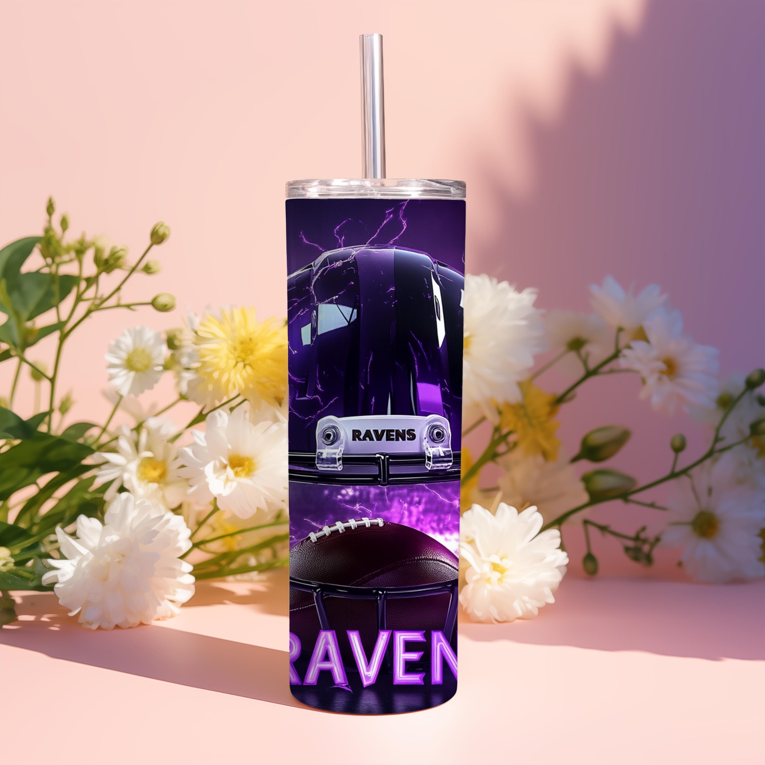 Raven Football png sports tumbler wrap football sports team png purple wrap sublimation design gift for men gift for boys Digital Download - image 5