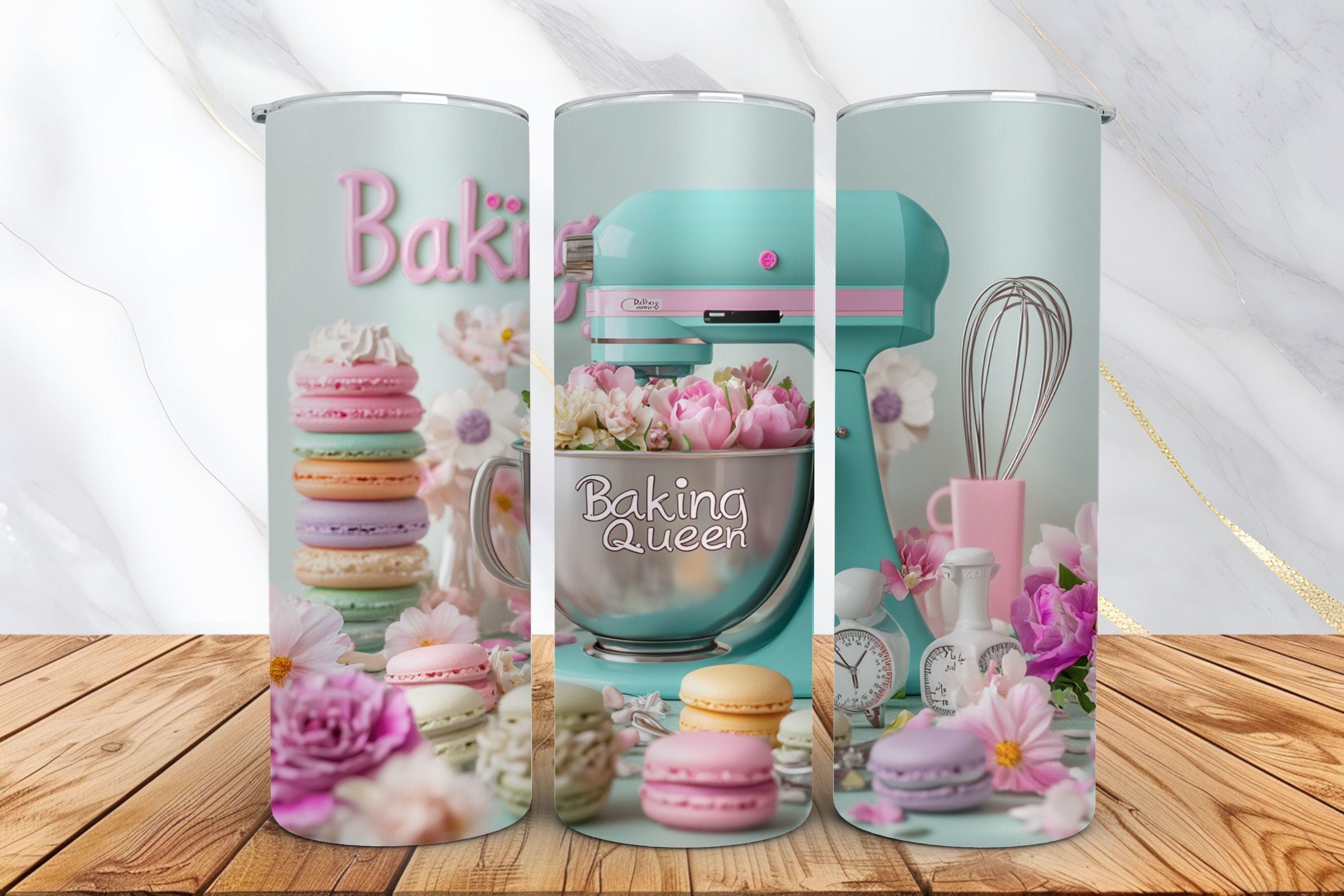 Baking tumbler wrap - Baking tumbler wrap png gifts - Baker gifts - floral png -Pink tumbler wrap - 3d sublimation design - Digital Download