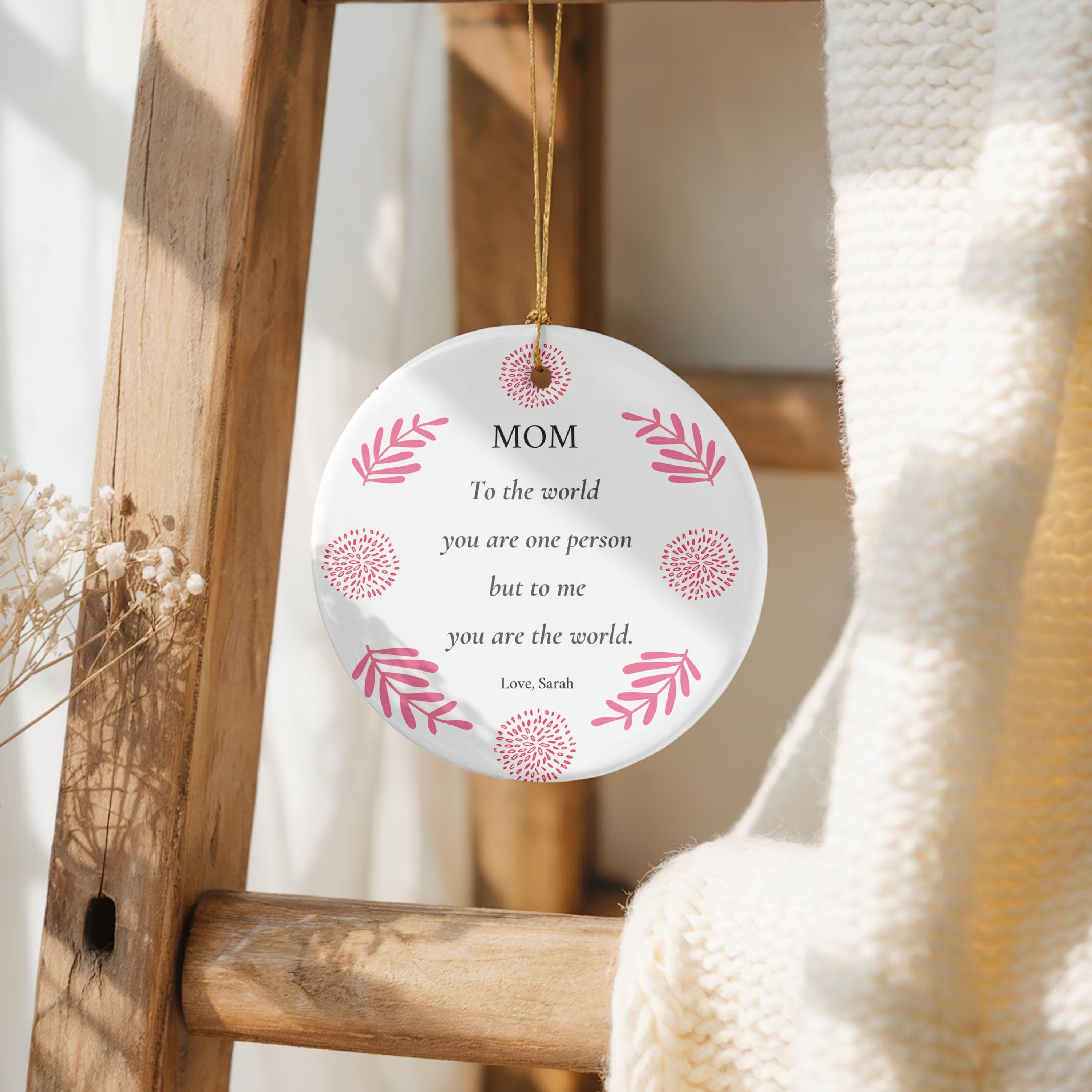 Personalized Ceramic Mom Ornament With Names–Heartfelt Keepsake-Mother's Present- Gift For Mom From Daughter-Son-Mother of the Bride Gift - image 3