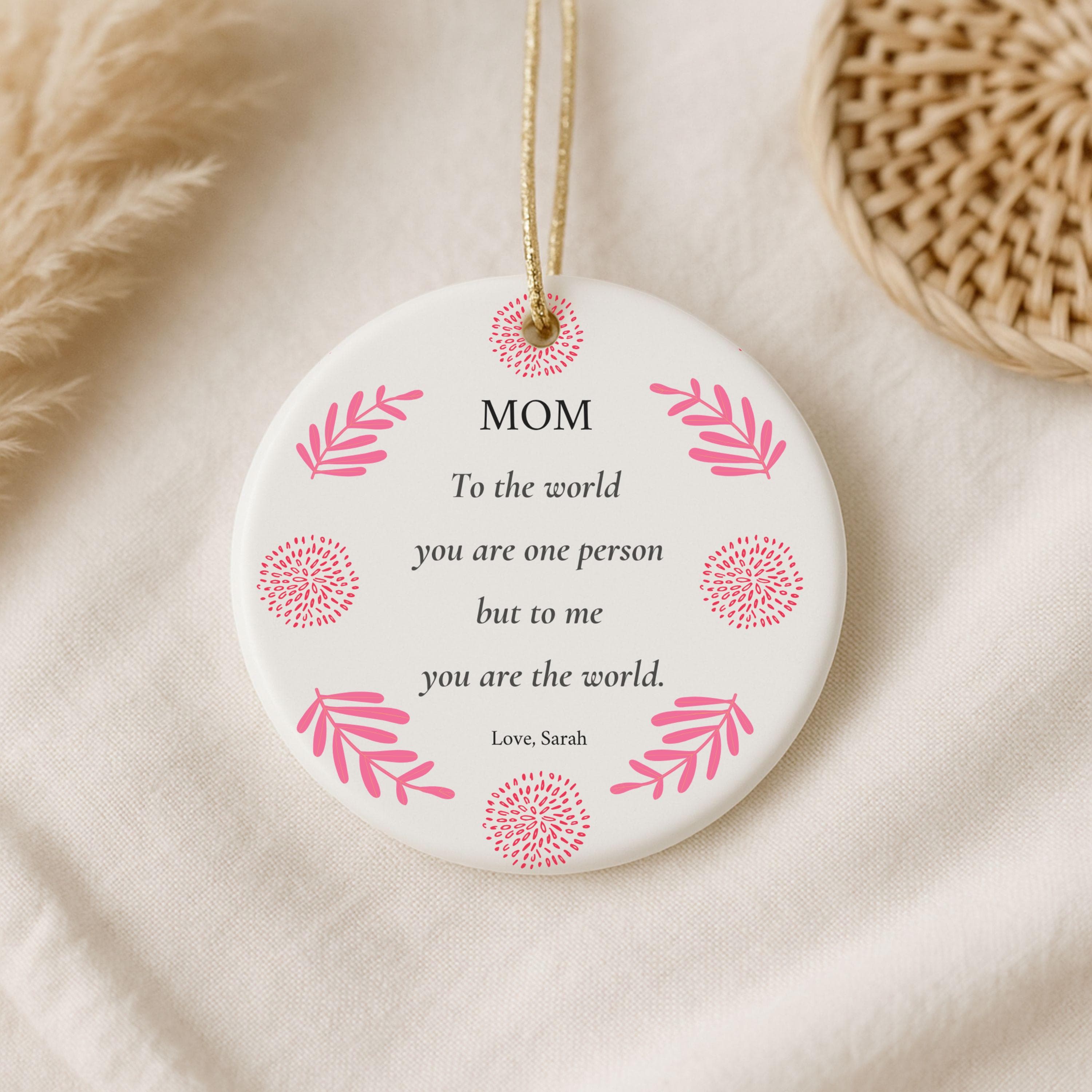 Personalized Ceramic Mom Ornament With Names–Heartfelt Keepsake-Mother's Present- Gift For Mom From Daughter-Son-Mother of the Bride Gift - image 5