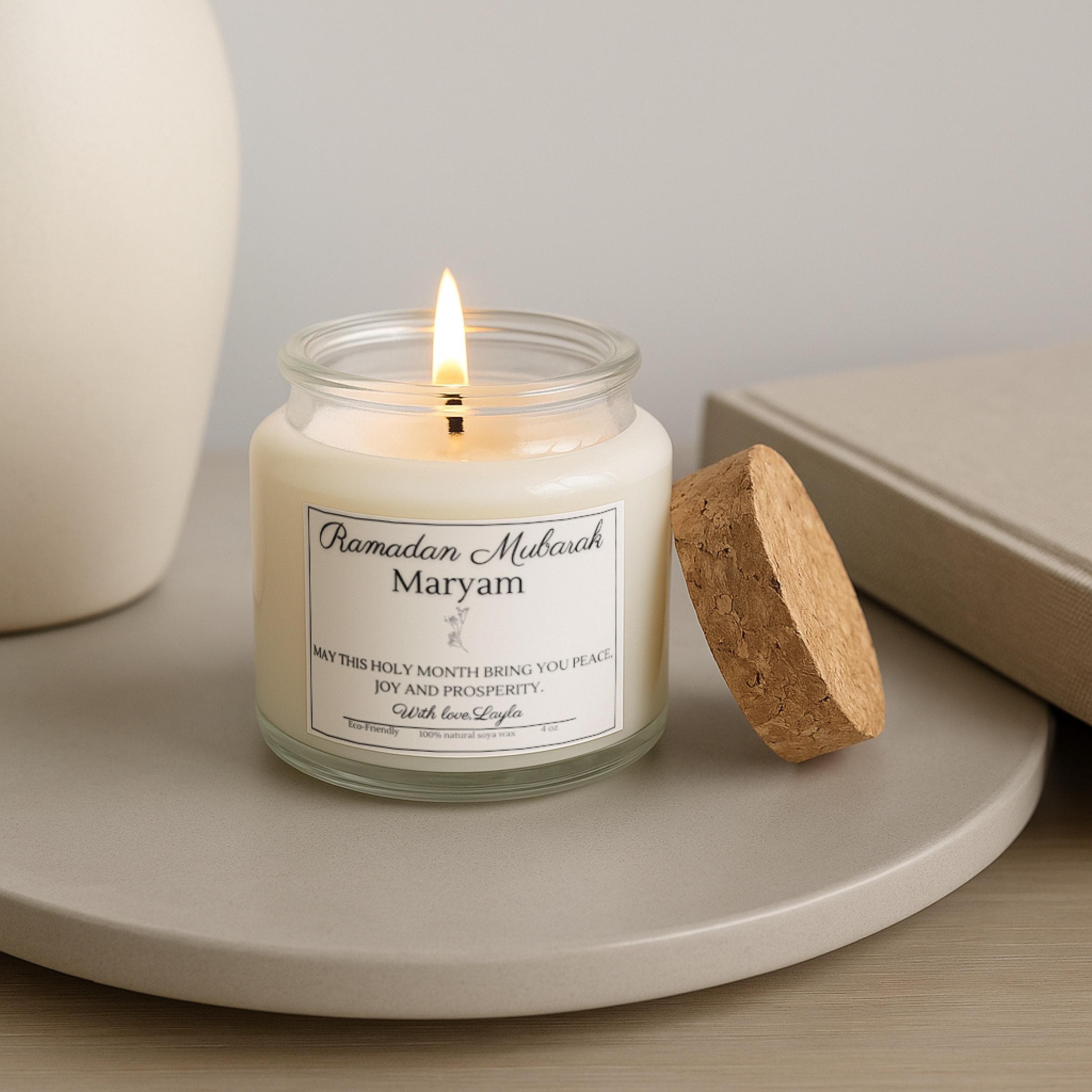 Personalized Ramadan Candle-Custom Eid Gifts For Women-Family-Friends-Coworker-Islamic Candles Favors-Muslim Gifts-Eid Present For Her-Him - image 4