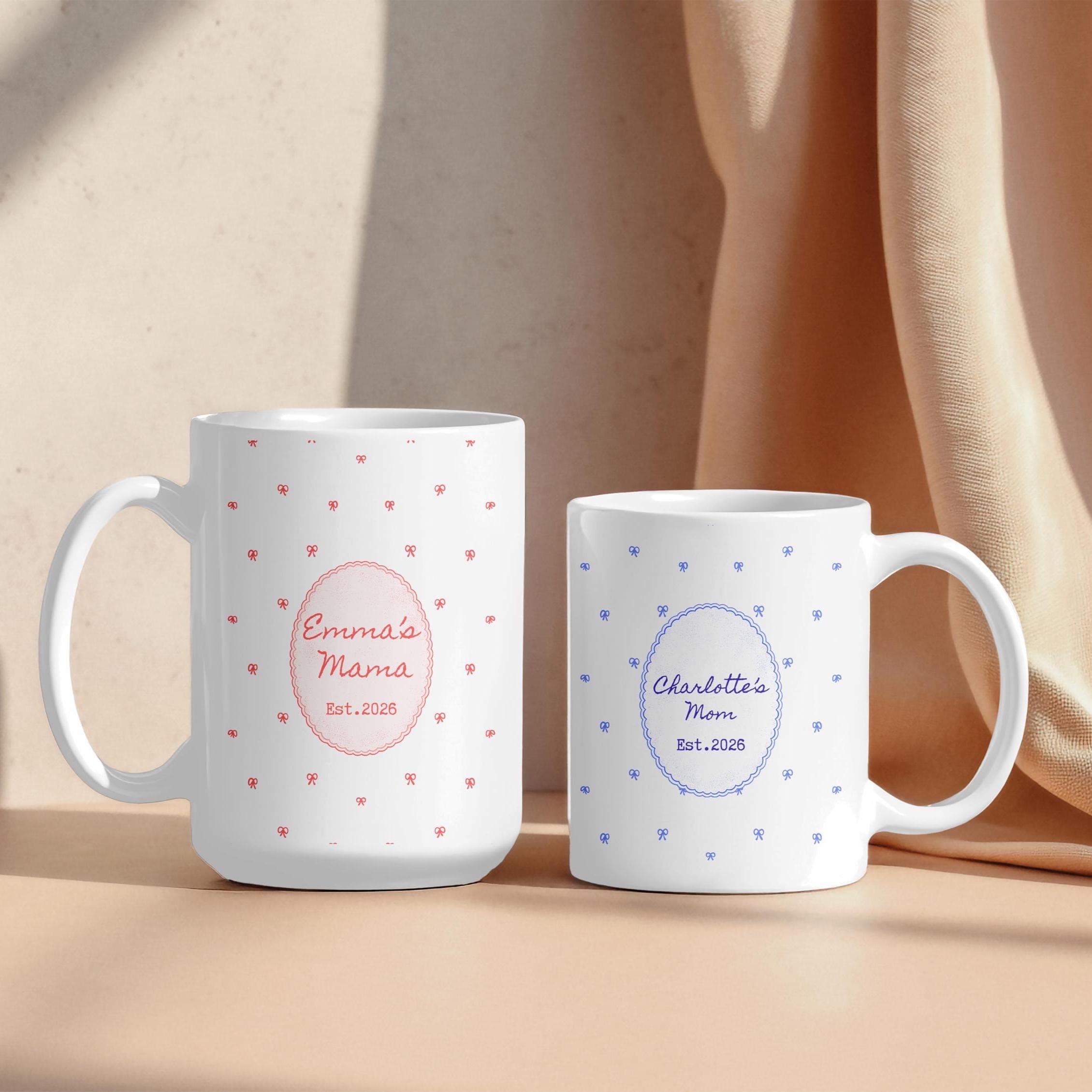 New Mama Ceramic Mug | Custom Mama Established Coffee Tea Cup-Future Mom Mug-Pregnancy Gift-Kids Name- Mama Established Mug - image 5
