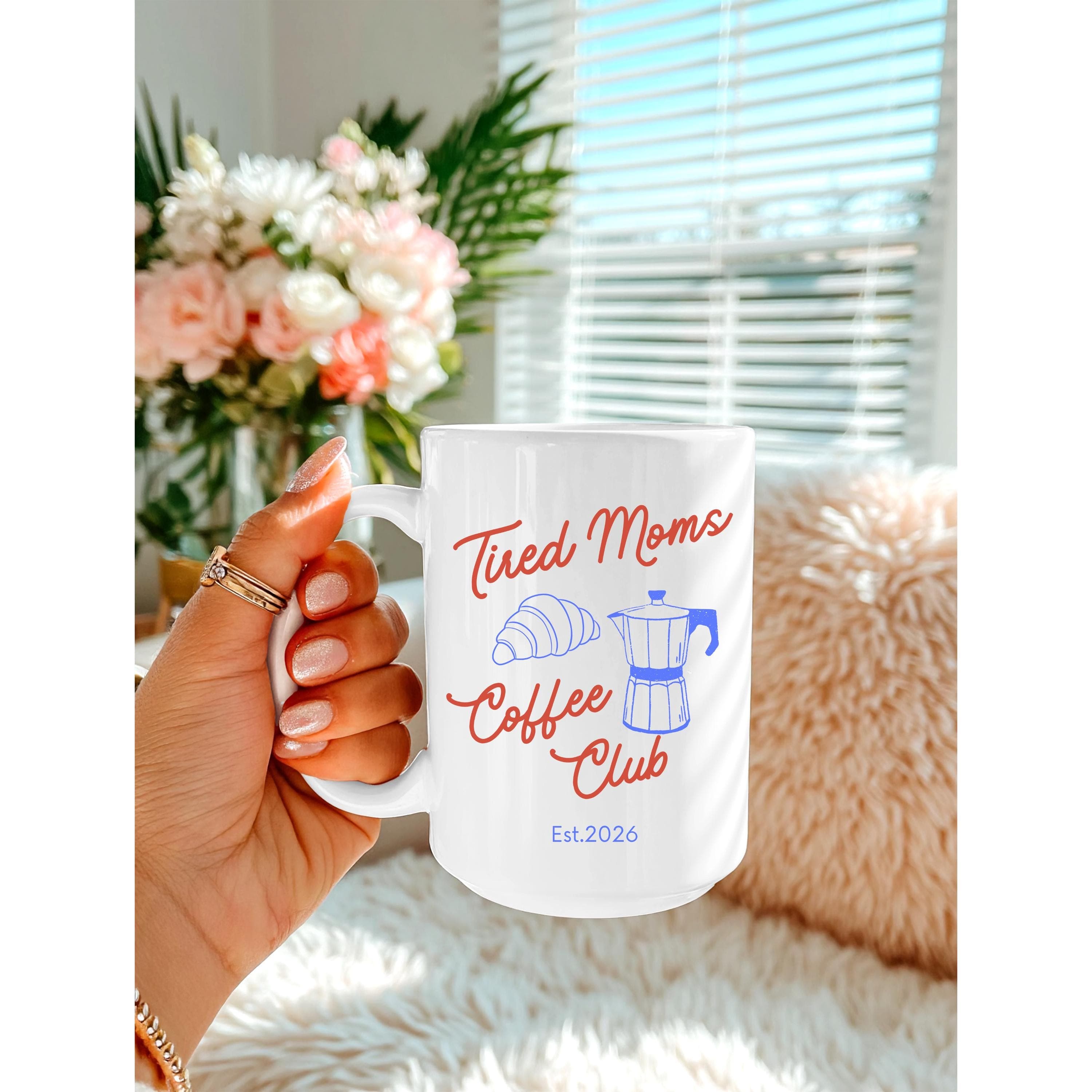 Tired Moms Coffee Club Mug – Personalized New Mom Gift, Custom Mama Est. 2026 Ceramic Cup-Funny Mom Present For Mom Friend,New Parent-Baby - image 4