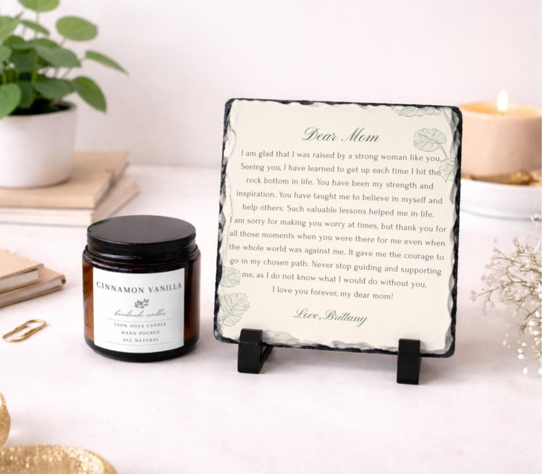 Personalized Mom Stone Slate With Stand-Mum Keepsake-Mothers Gift-MumThank You Quote-Message To Mum From Daughter On Wedding Day-To Mama - image 5