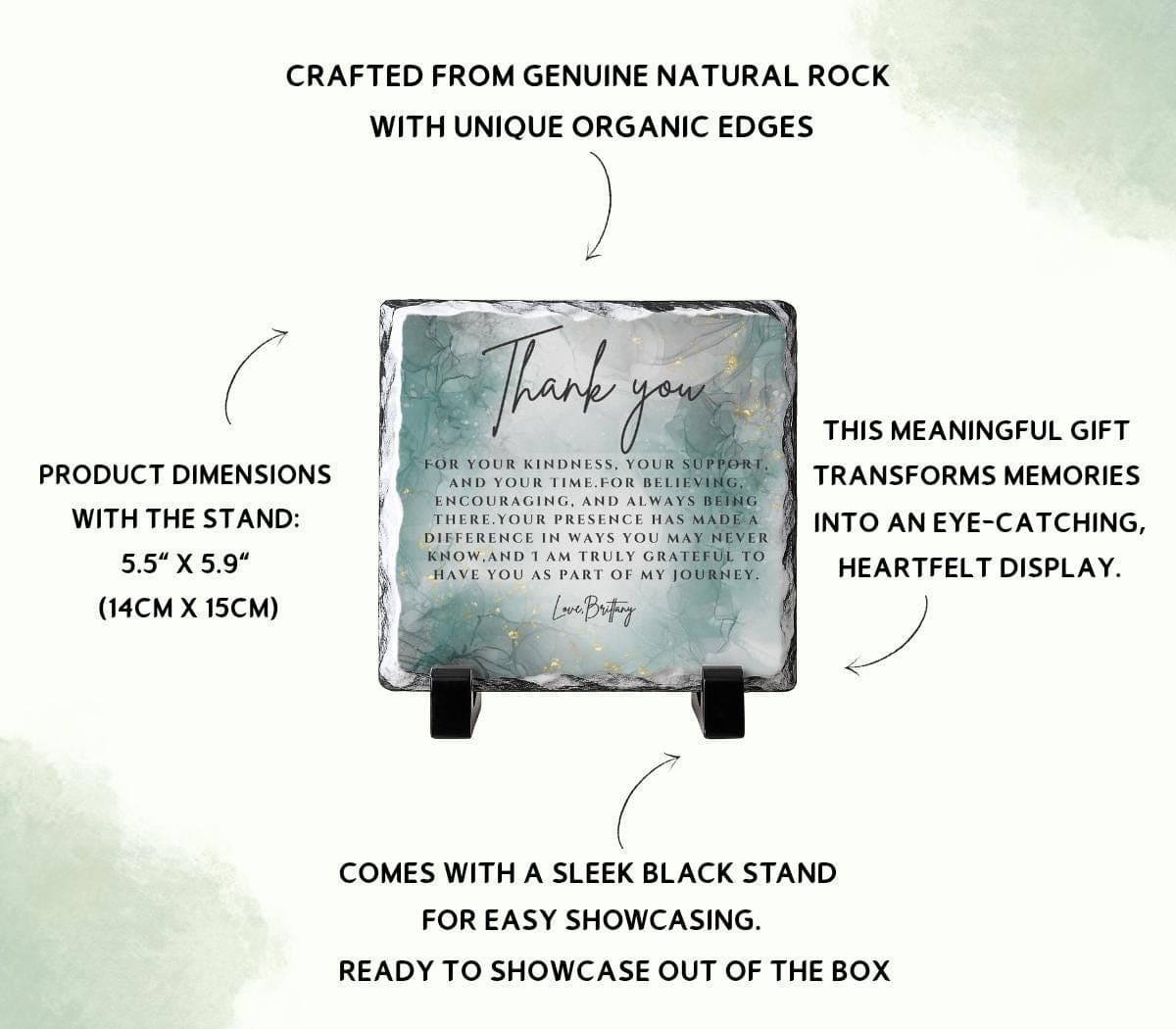 Custom Thank You Stone Plaque With Stand For-Mentor-Teacher-Friend-Colleague-Mom-Women-Boss-Coworker-Adviser-Coach-Gratitude Memory Keepsake - image 5