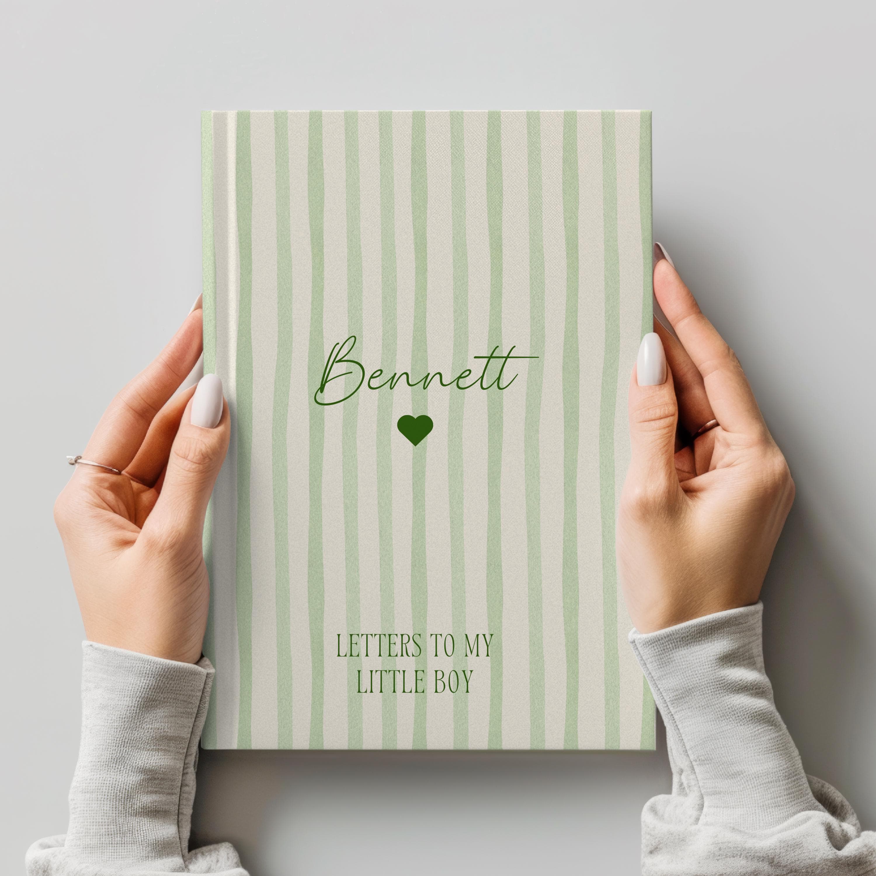 Letters To My Son Journal - Keepsake Gift For Mom-New Mom Present- Mother Son Notebook-Striped Mama Diary- Keepsake Gift for Mom
