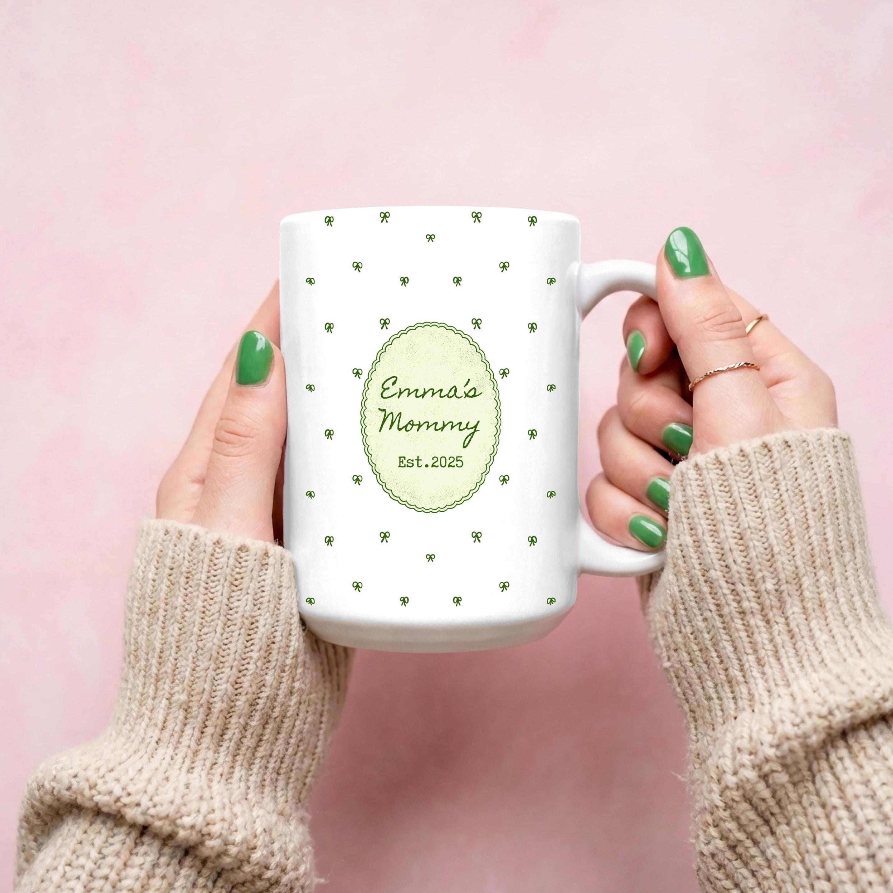 New Mama Ceramic Mug | Custom Mama Established Coffee Tea Cup-Future Mom Mug-Pregnancy Gift-Kids Name- Mama Established Mug - image 3
