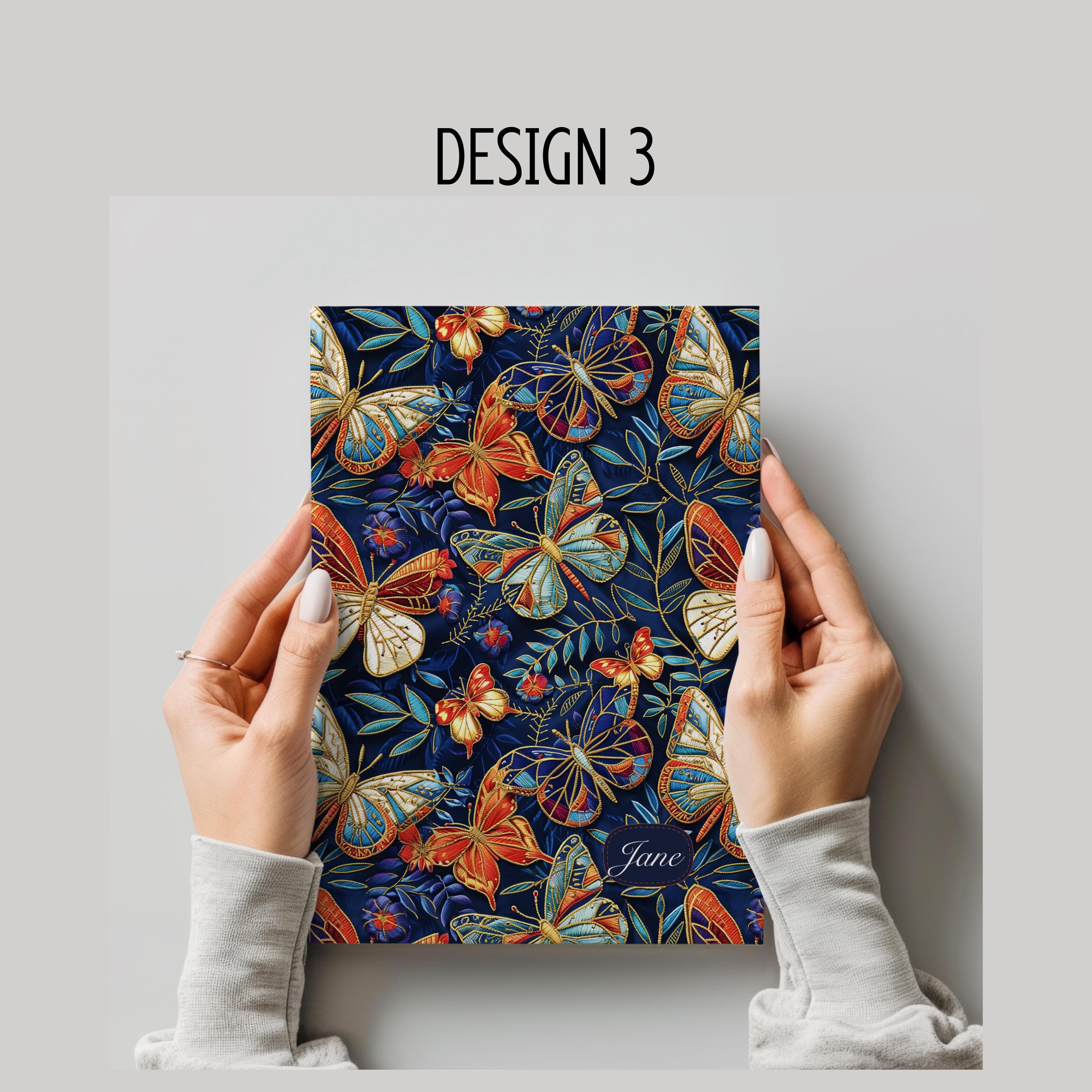 Personalized Butterfly Print Journal- Notebook Gift for Friend -Blue Stationery-Insprirational Sketchbook- Bridesmaid Present-Bridal Gift - image 4