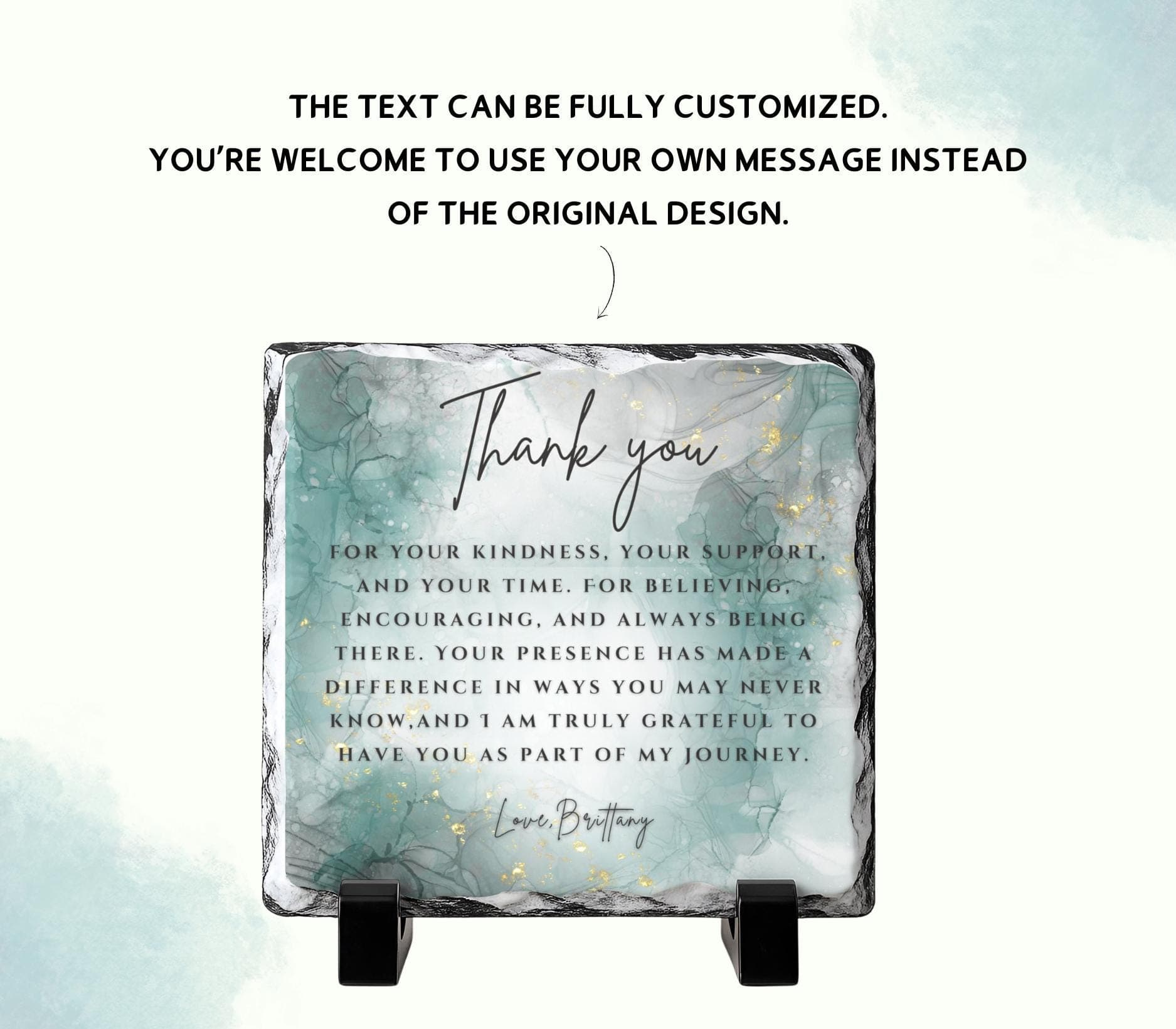 Custom Thank You Stone Plaque With Stand For-Mentor-Teacher-Friend-Colleague-Mom-Women-Boss-Coworker-Adviser-Coach-Gratitude Memory Keepsake - image 3