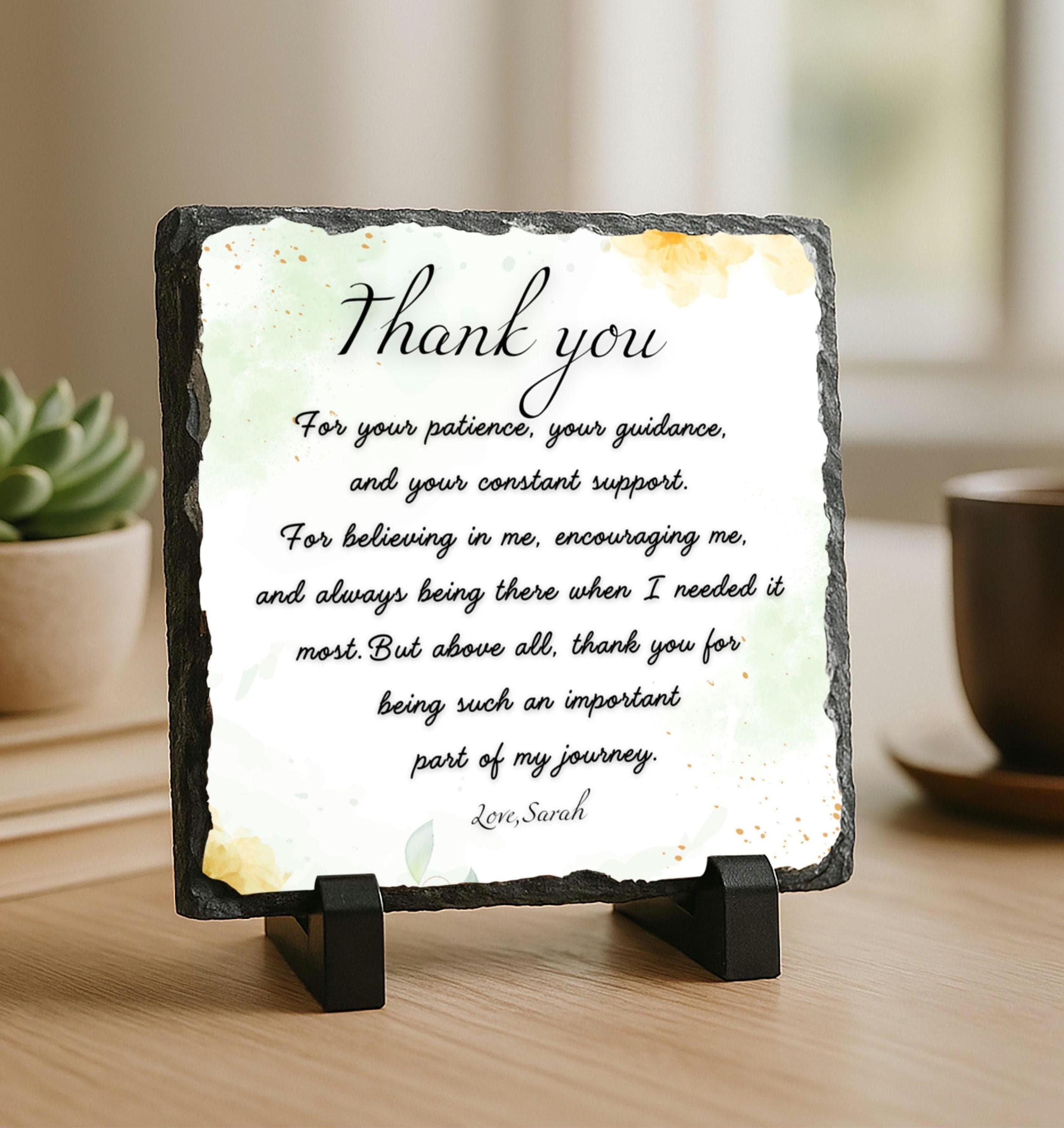 Thank You Message Plaque Gift For-Mentor-Teacher-Friend-Colleague-Women-Boss-Coworker-Adviser-Coach-Personalized Gift For Her-Him-Keepsake