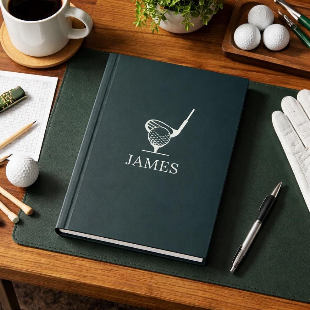 Personalized Golf-Themed Hardcover Journal-Custom Name Golf Gifts For Men-Him-Her-Friends-Coach-Women-Groom-Boss-Golf Club-Golf-Mom&Dad-Old