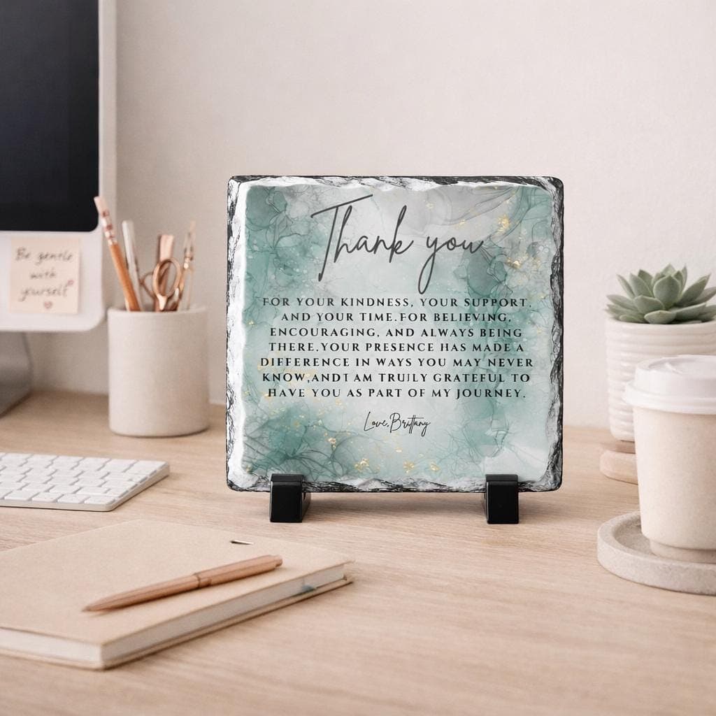 Custom Thank You Stone Plaque With Stand For-Mentor-Teacher-Friend-Colleague-Mom-Women-Boss-Coworker-Adviser-Coach-Gratitude Memory Keepsake - image 4