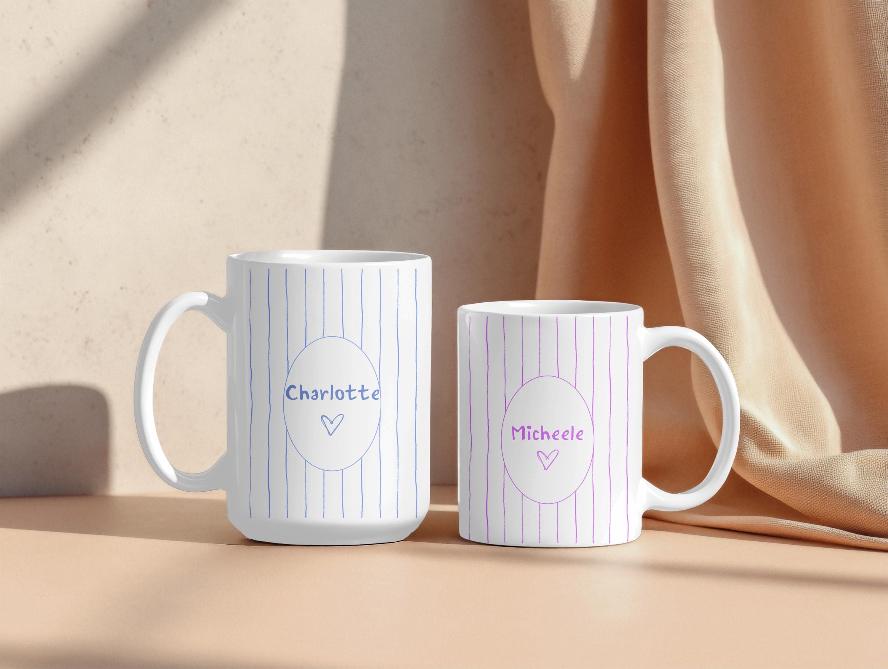 Custom Name Striped Coffee Mug 11oz 15oz -Personalized Name Tea Cup-Monogrammed Cups for Coffee- Gift For Women- Girl-Friend-Custom Text Mug - image 4