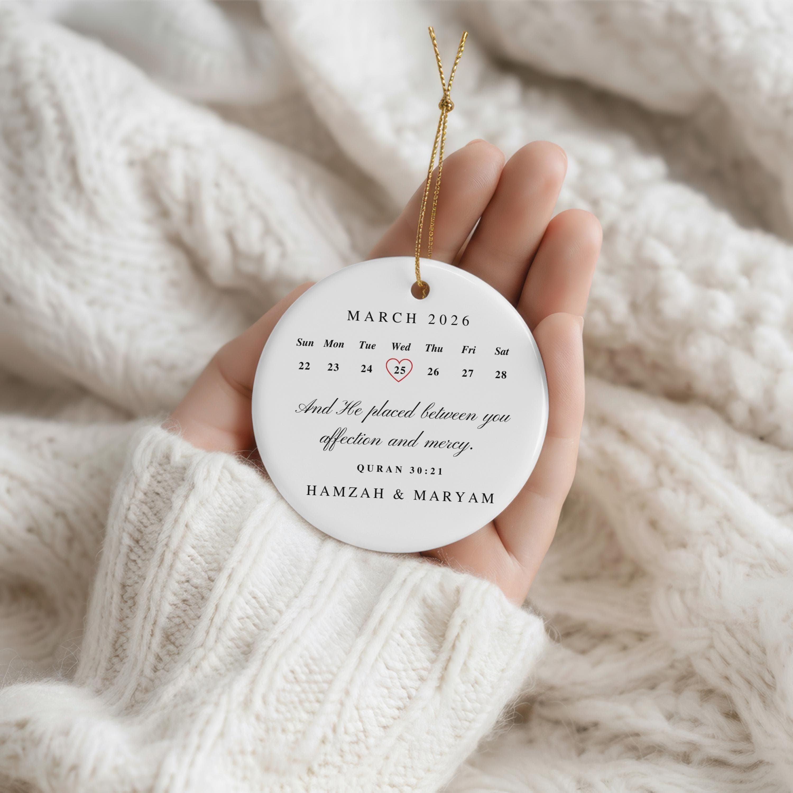 Personalized Muslim Marriage Ornament-Islamic Wedding Gift for Couple-Nikkah Gift-Husband Wife Present-Islamic Engagement-Nikkah Mubarak - image 4