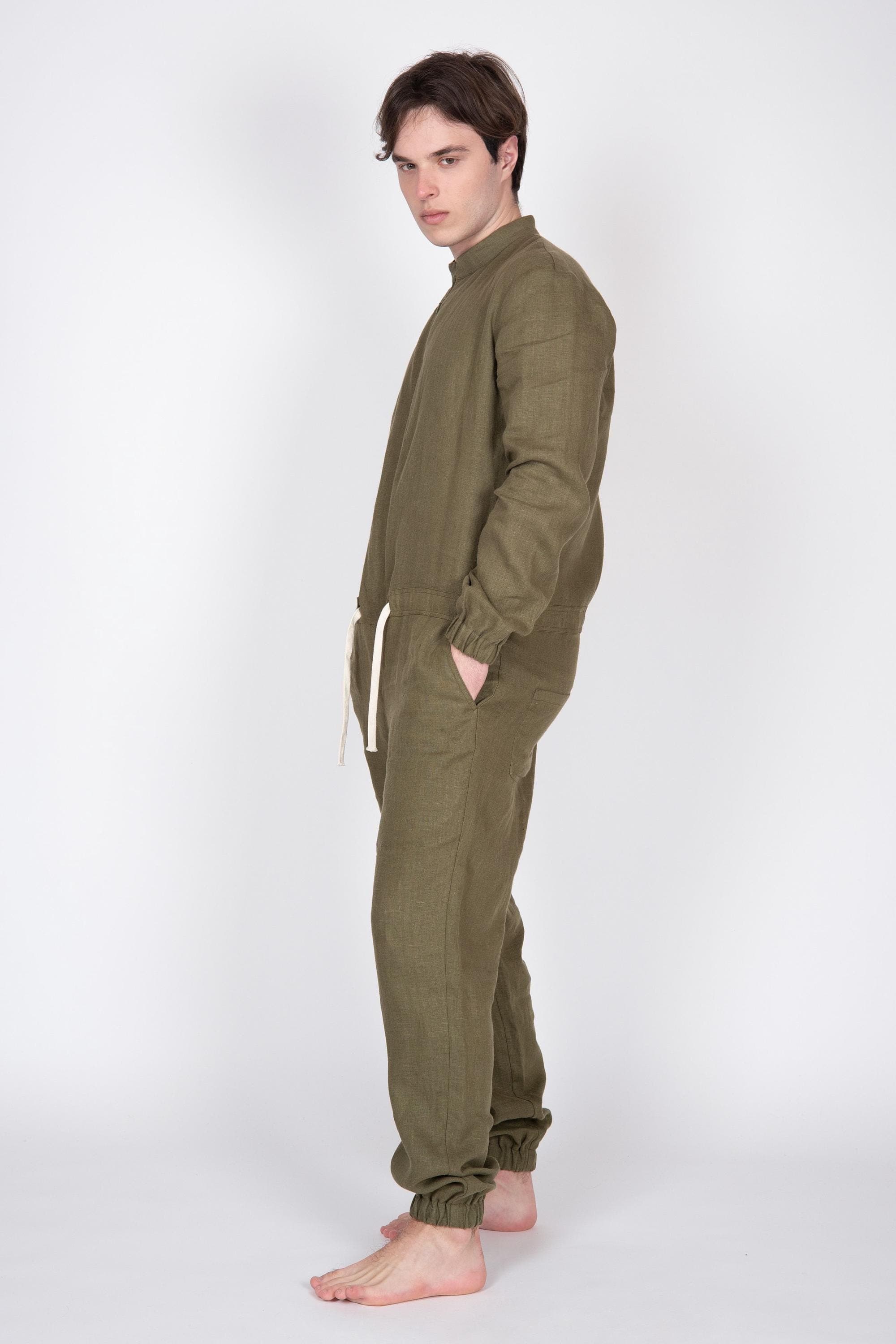 Belgian Linen Men's Overalls - Flax Jumpsuit for Man - Luxury Menswear - 30 Colors - image 4