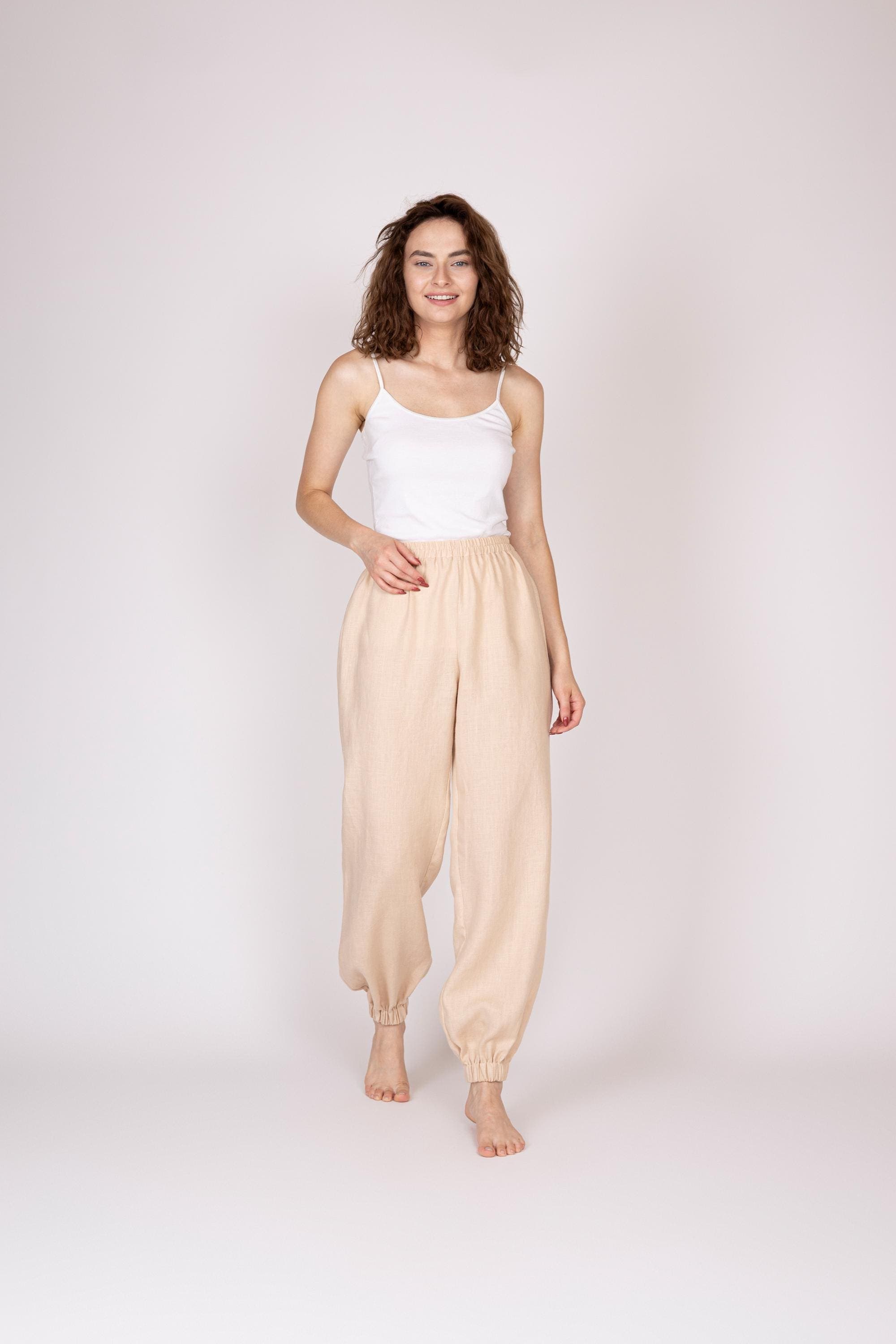 Belgian Linen Women's Aladdin Pants - Lounge Trousers - Balloons Style Pants - 30 Colors