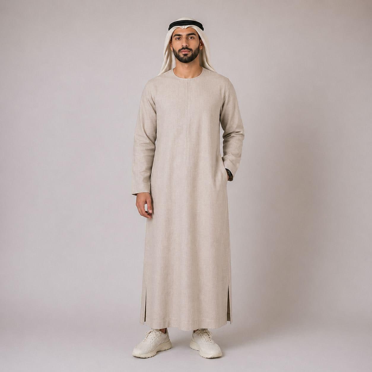 Belgian Linen Men's Kaftan - Natural Thobes - Breathable Kaftans - Abayas Men - Ramadan Clothing - 30 Colors - image 3