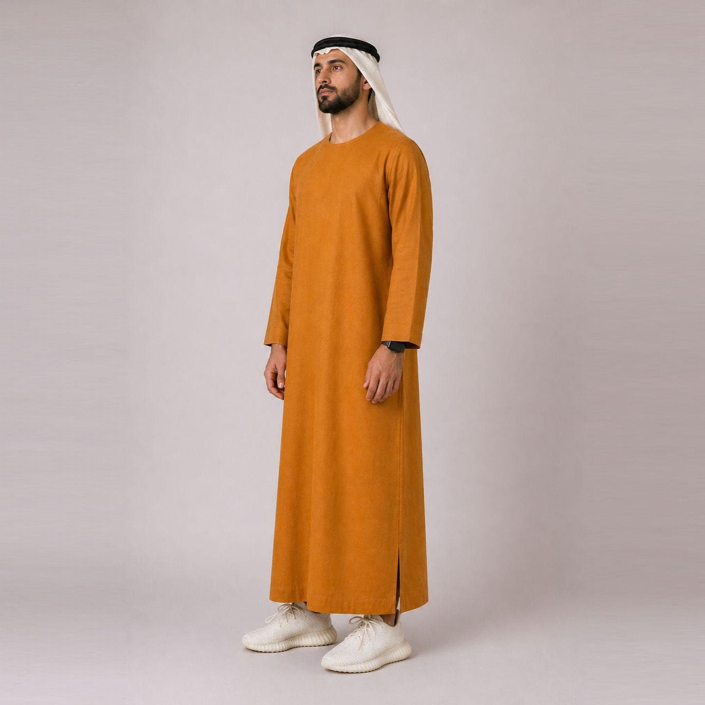 Belgian Linen Men's Kaftan - Golden Thobe - Traditional Islamic Menswear - Linen Jubba - 30 Colors