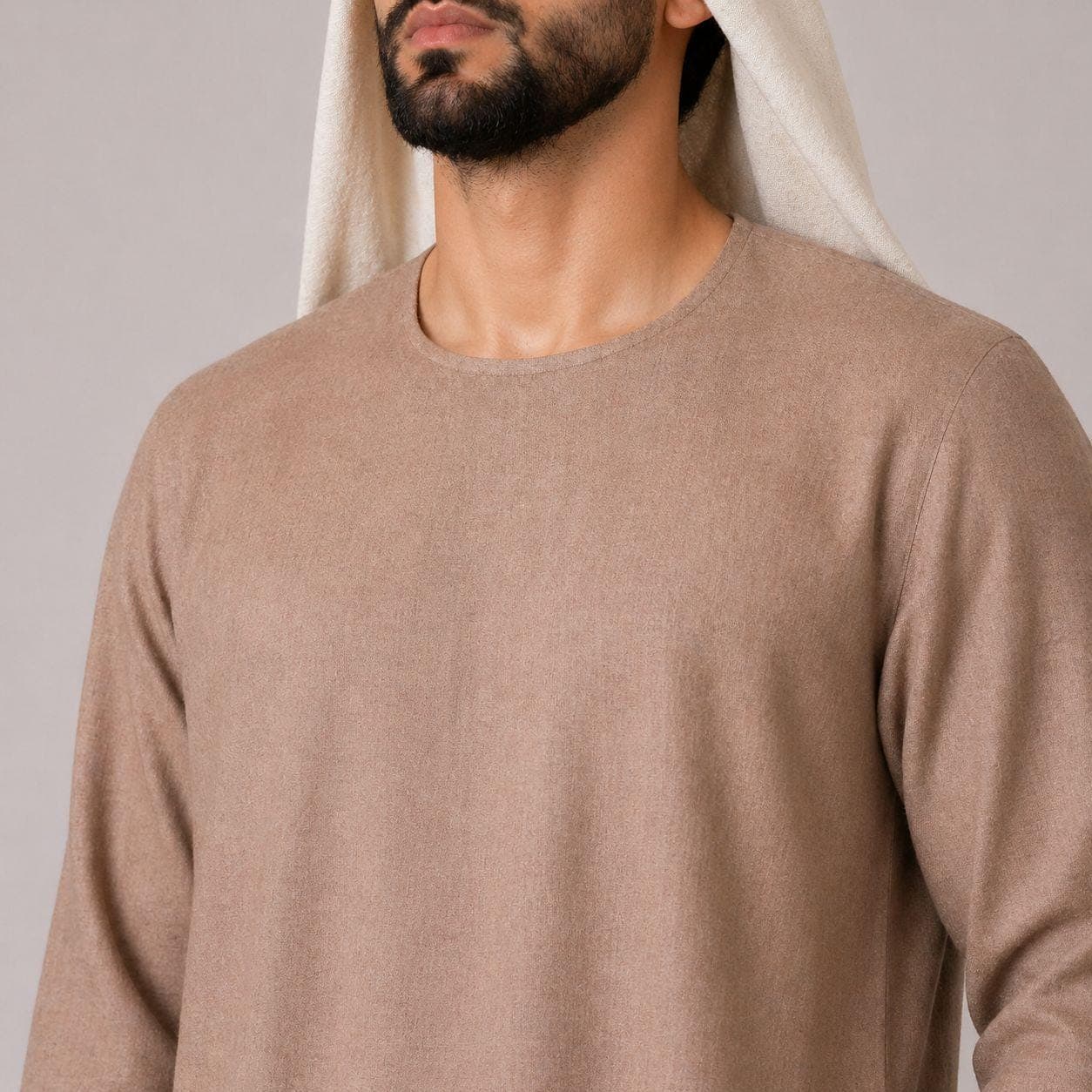 Belgian Linen Men's Kaftan - Dubai Kurta - Long Thobe - Brown Jubba - Saudi Fashion - 30 Colors - image 4