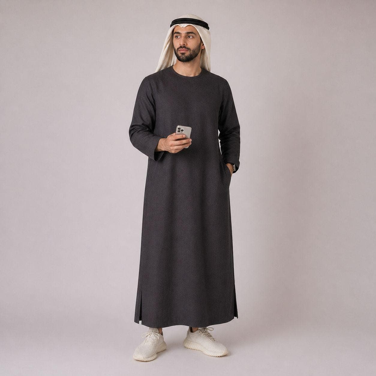 Belgian Linen Men's Kaftan - Minimalist Kurta - Man Thobe - Eid Jubba - Breathable Linen - 30 Colors - image 3