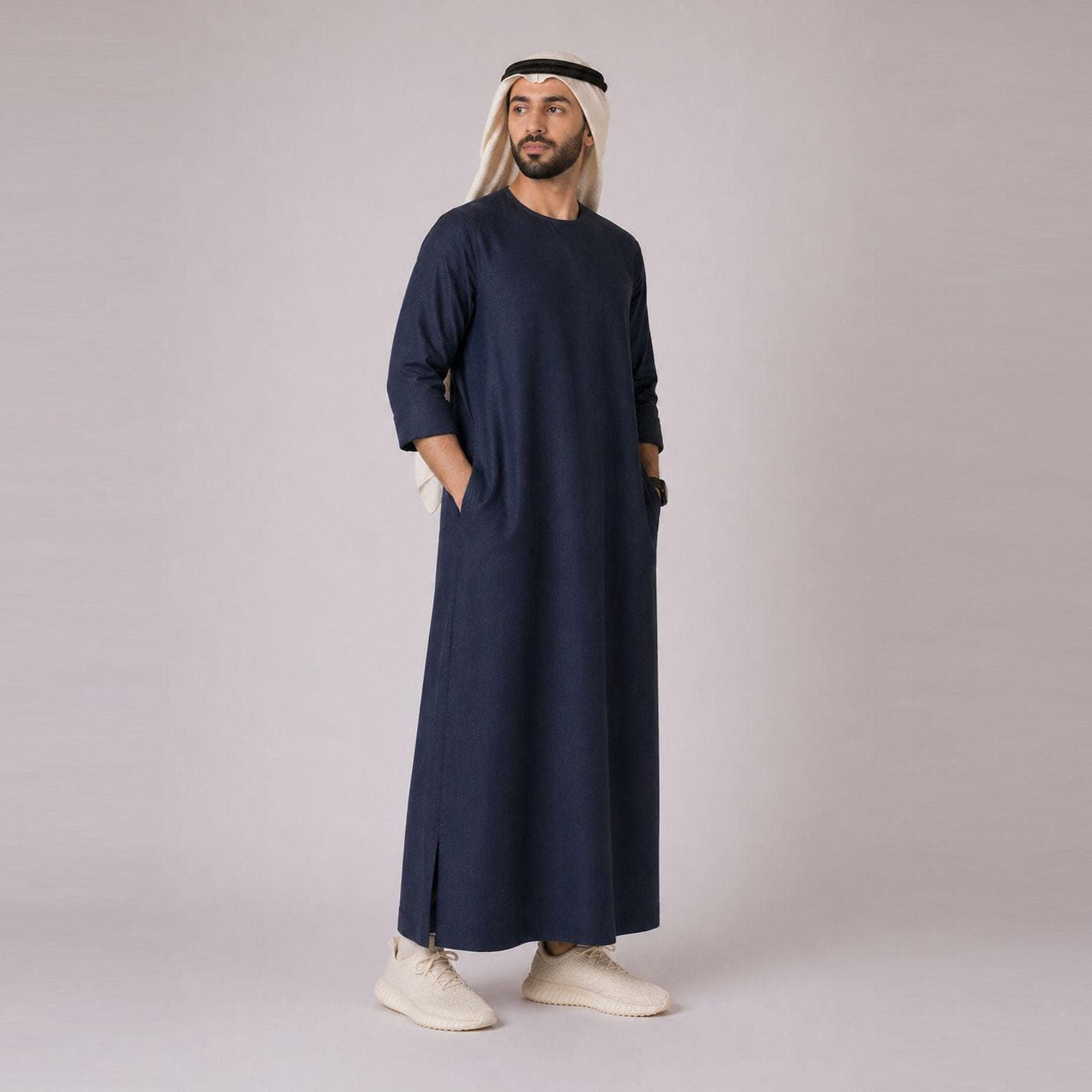 Belgian Linen Men's Kaftan - Natural Thobe - Men Abaya - Caftan Thawb - Flax Kurta - Islamic Clothing - image 4