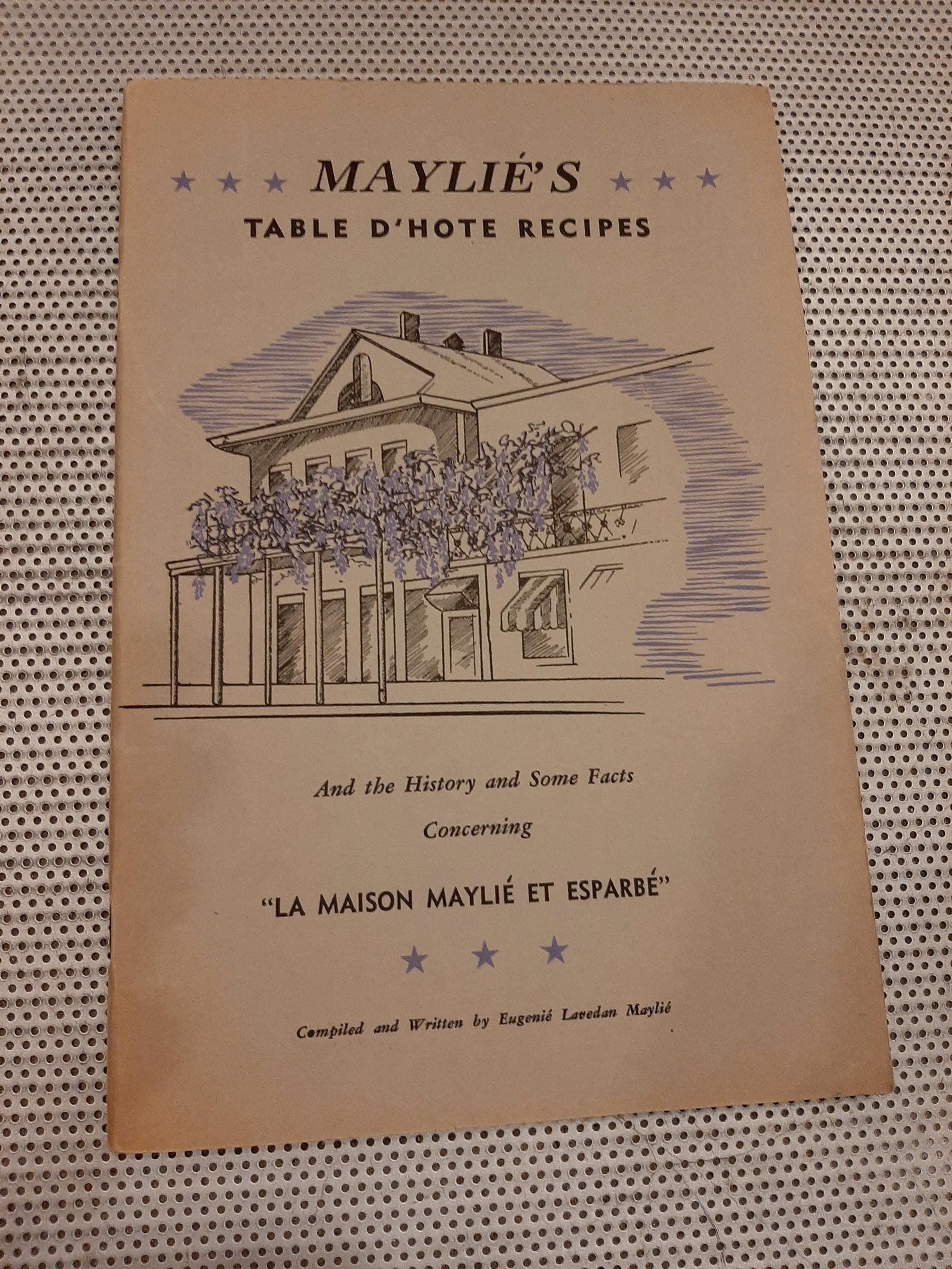 Maylie's Table D'hote Recipes Booklet RARE New Orleans Creole Cooking 1950s
