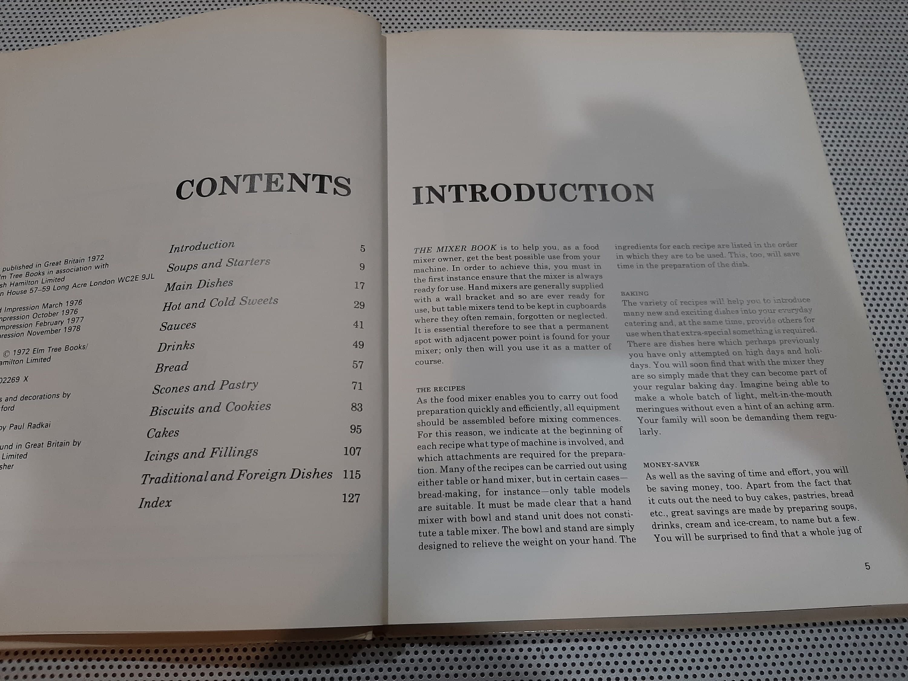 Vintage "The Mixer Book" Hard Cover Cook Book by Margaret Hudson, Fifth Impression 1978, Great Britain cookbook - image 5