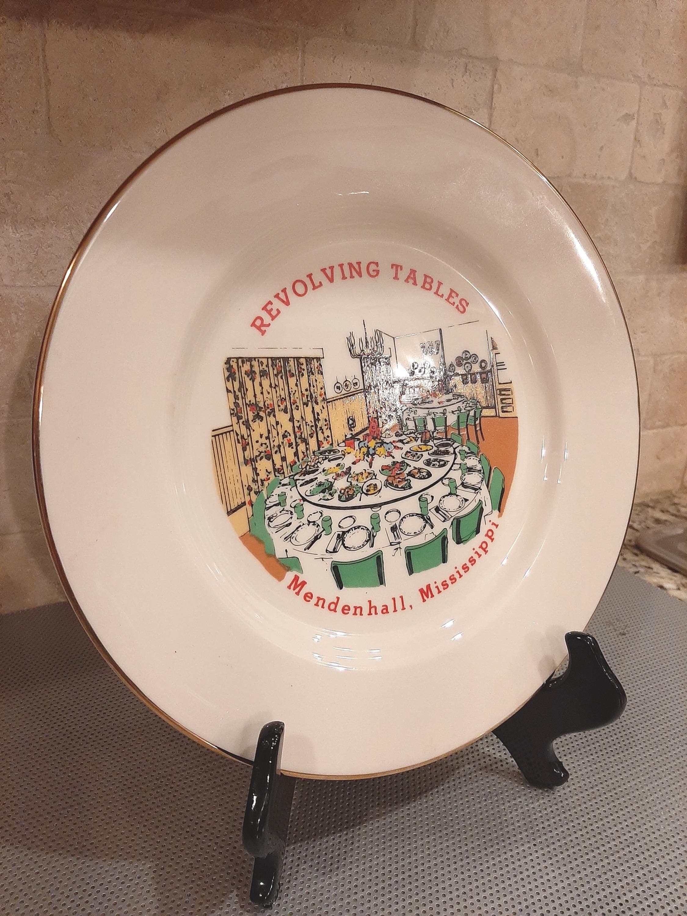 Collector Plate - Mendenhall Mississippi Hotel Revolving Tables Vintage Advertising Commemorative Souvenir RARE - image 4