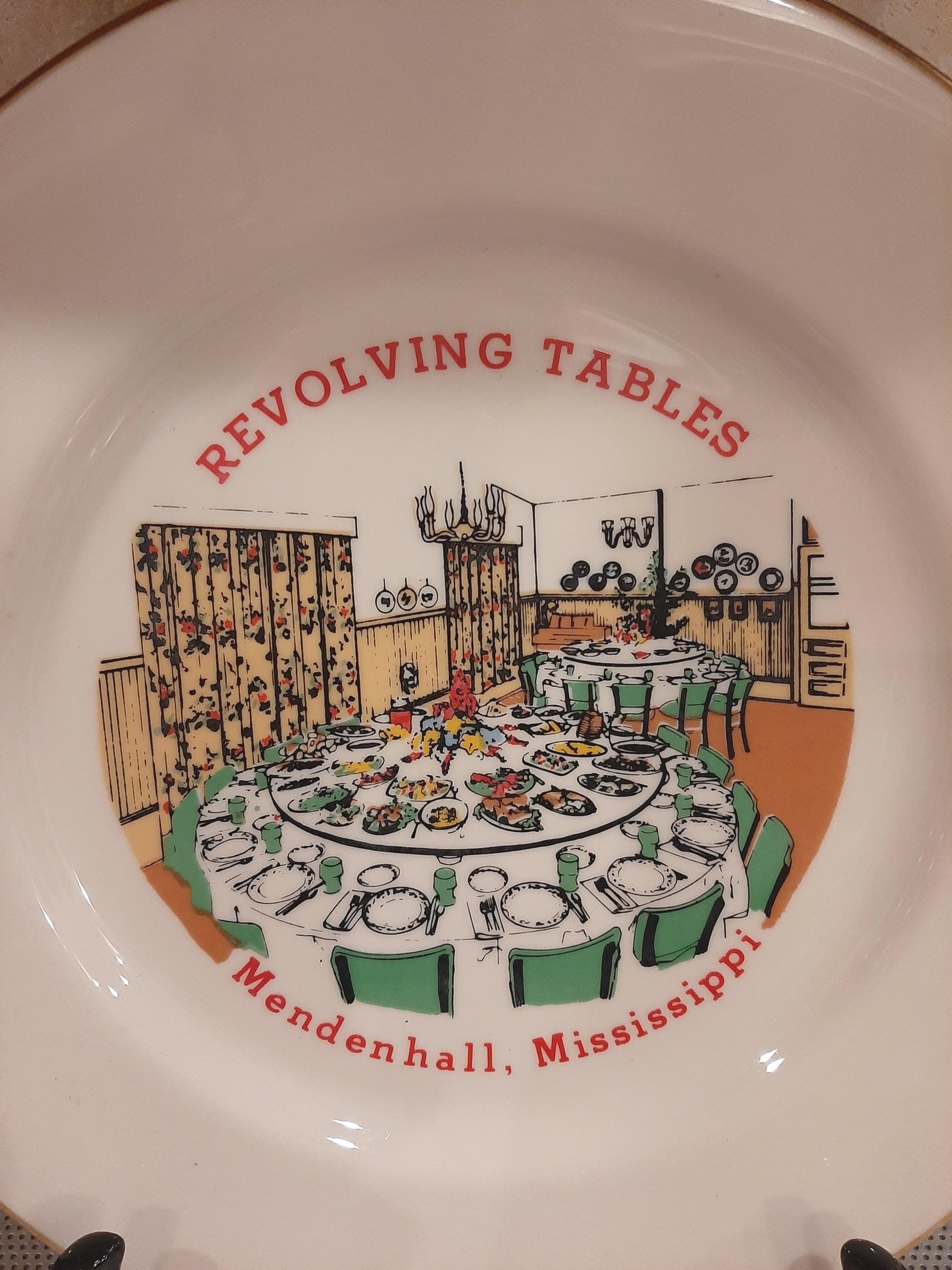 Collector Plate - Mendenhall Mississippi Hotel Revolving Tables Vintage Advertising Commemorative Souvenir RARE - image 3