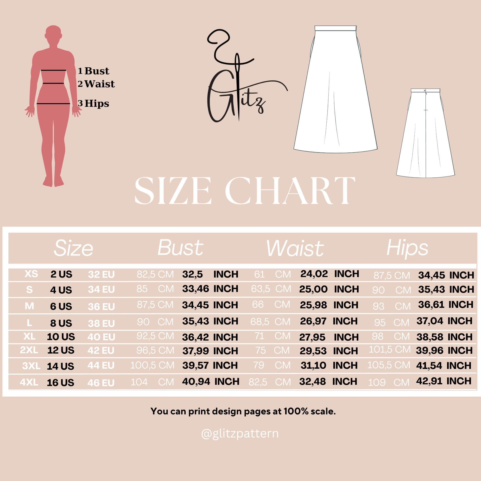A-Line Midi Skirt Sewing Pattern, Beginner Friendly (US 2-30) (PDF Pattern) - image 4