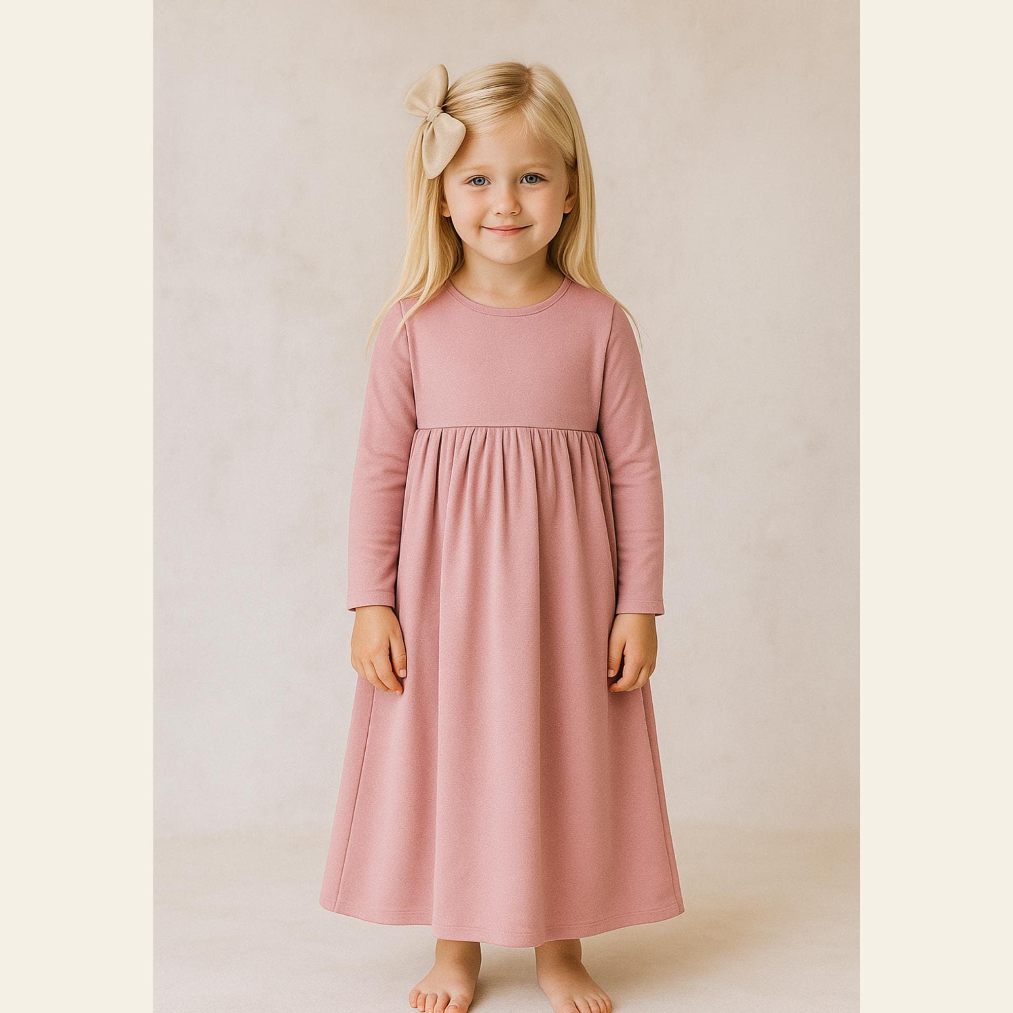 Girls Long Sleeve Cottagecore Dress Sewing Pattern (PDF)
