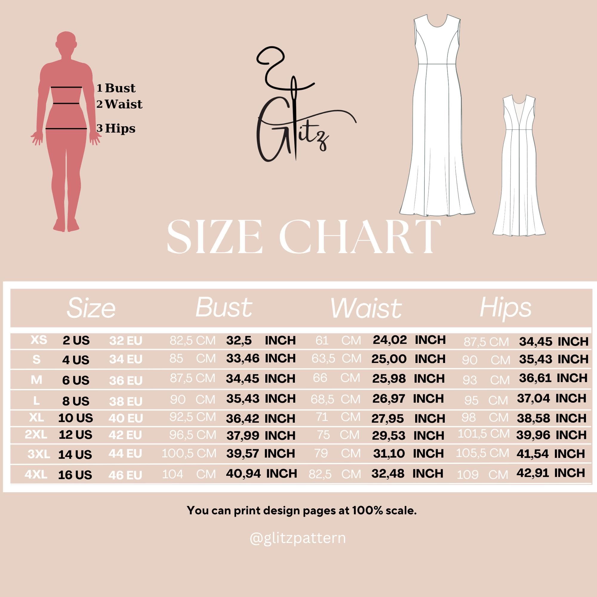 Elegant Maxi Dress Sewing Pattern PDF, Sleeveless Wedding Dress Pattern, Princess Seam Dress, Long Evening Dress XS-5XL - image 5