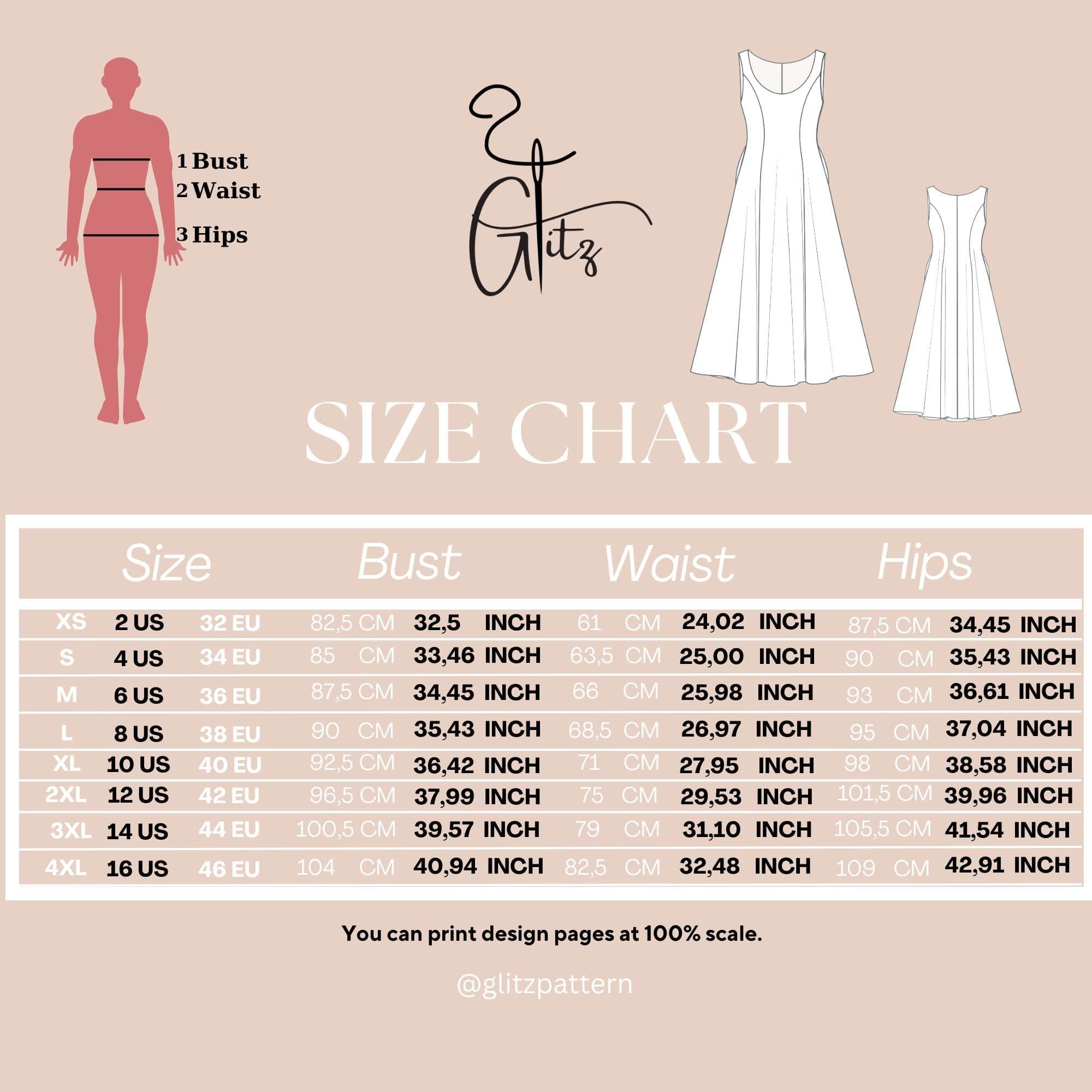 Sleeveless Circle Dress Sewing Pattern, Ankle Length (PDF Pattern) US 2-30 - image 3