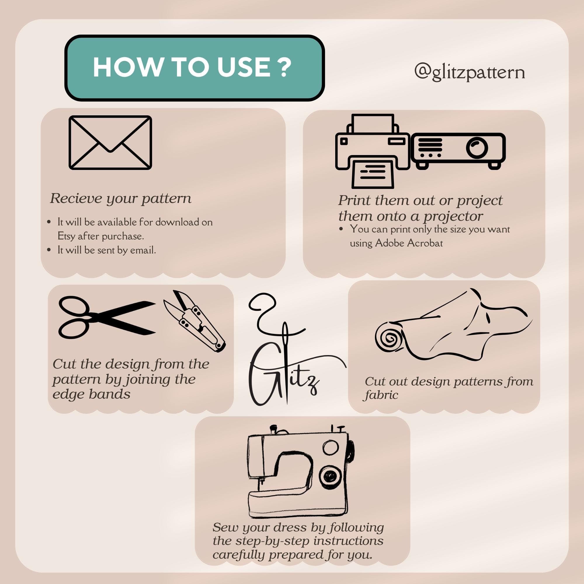 Linen Mini Dress Sewing Pattern, Boat Neck Boho Style (PDF Pattern) - image 4